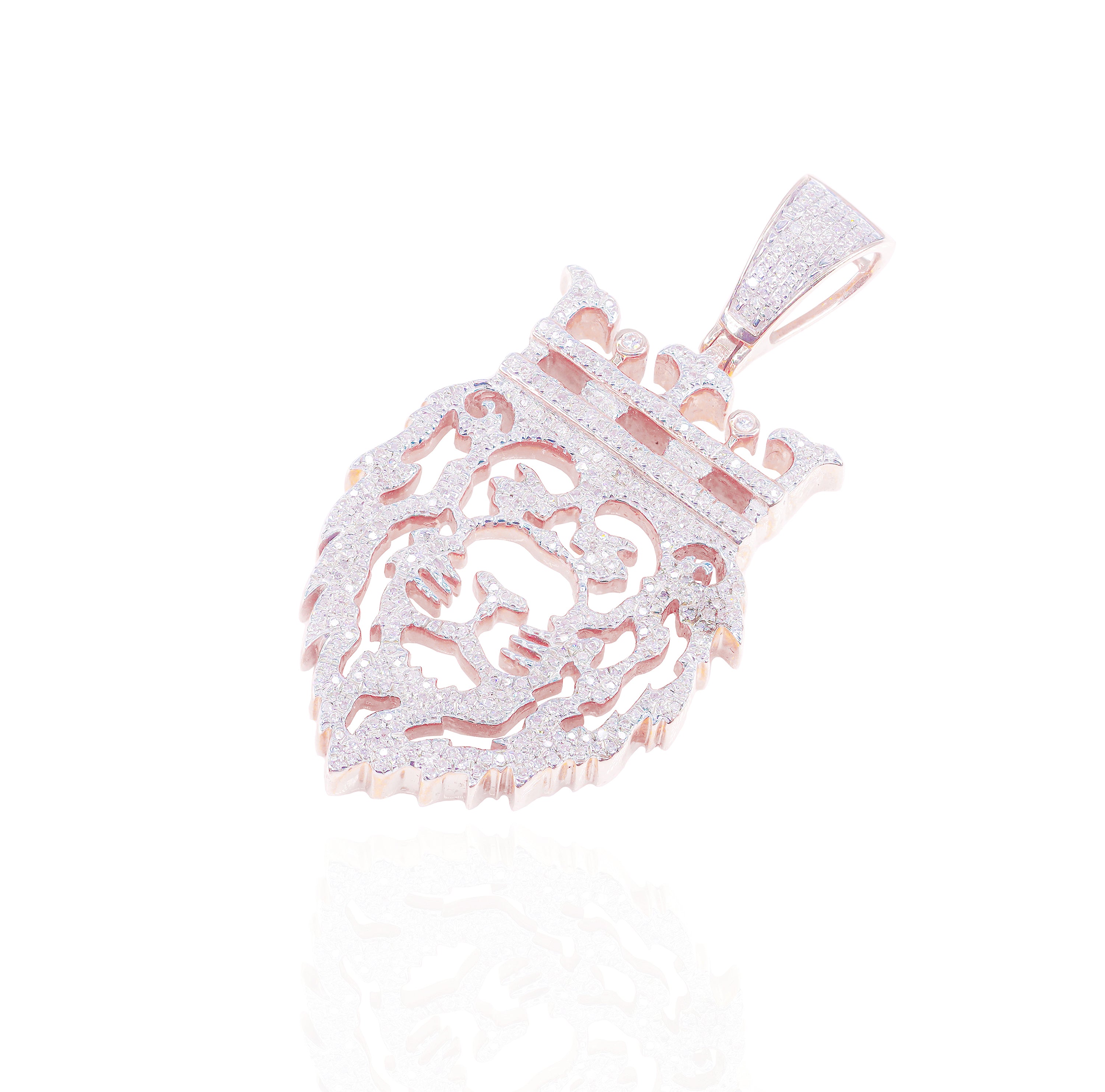 Diamond Outline Lion Pendant