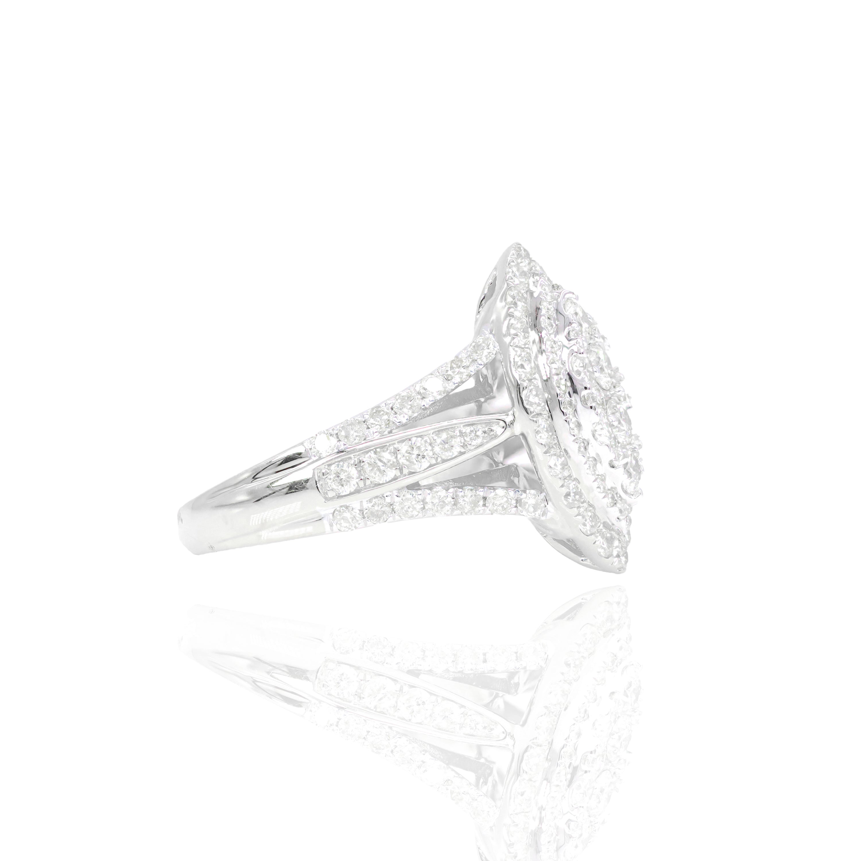 Marquise with Double Halo Diamond Engagement Ring