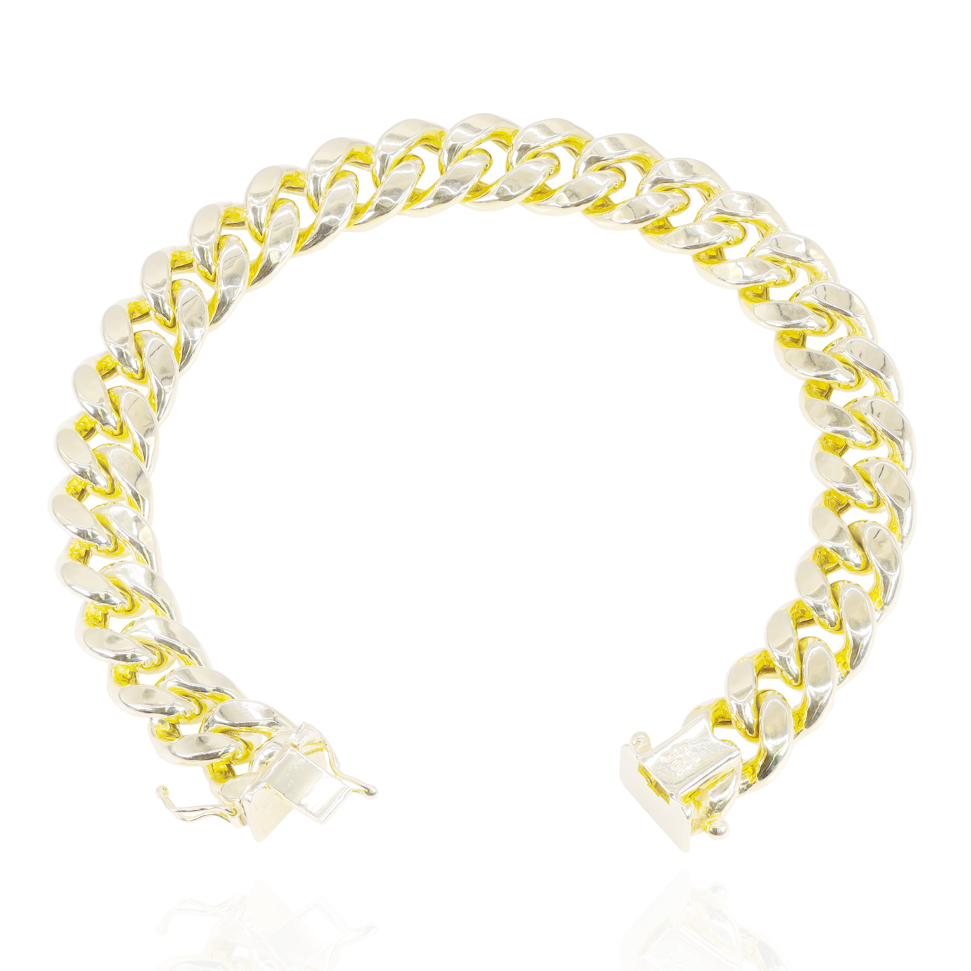 10KT Yellow Gold Semi-Solid Cuban Link Bracelet