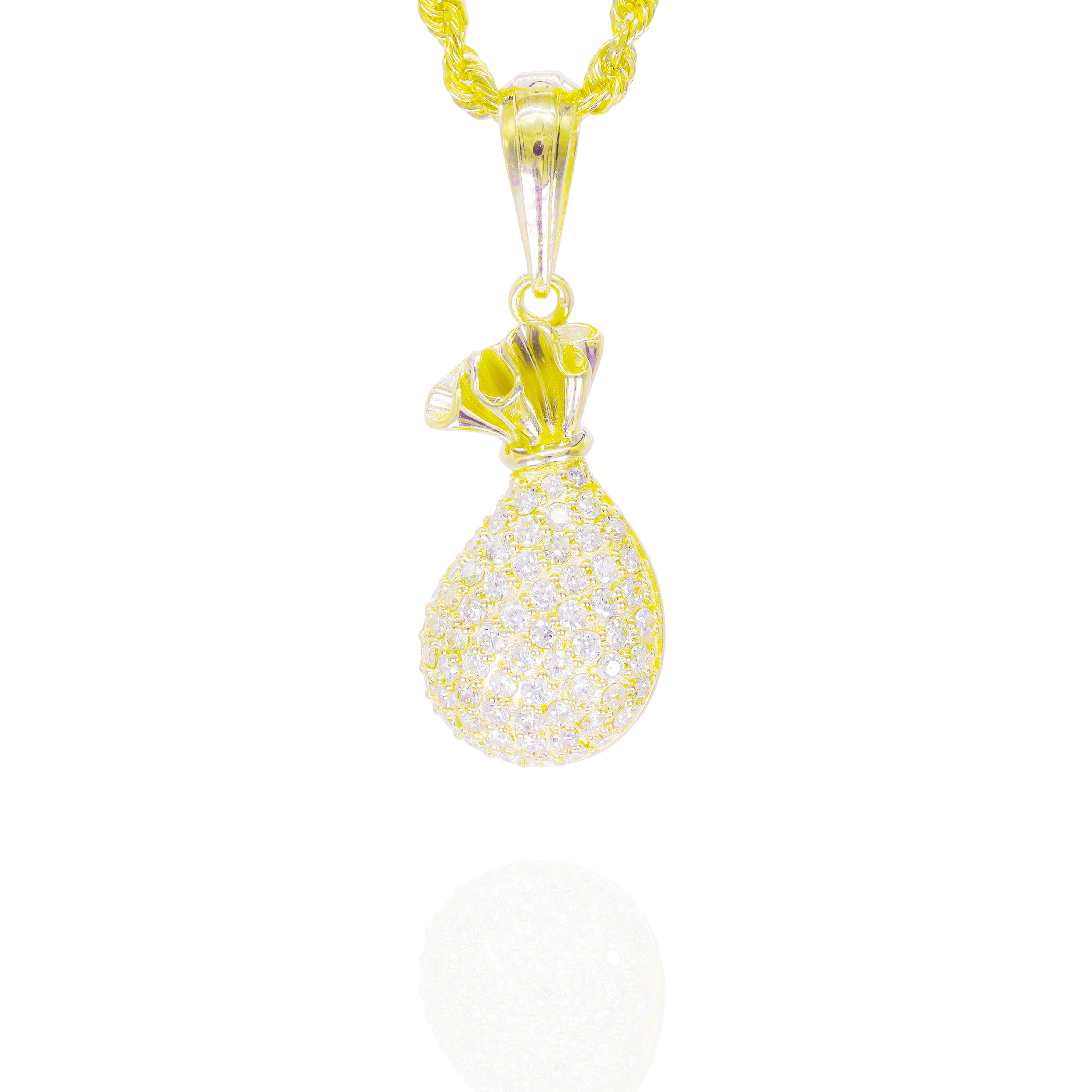 Canvas Money Bag Diamond Pendant