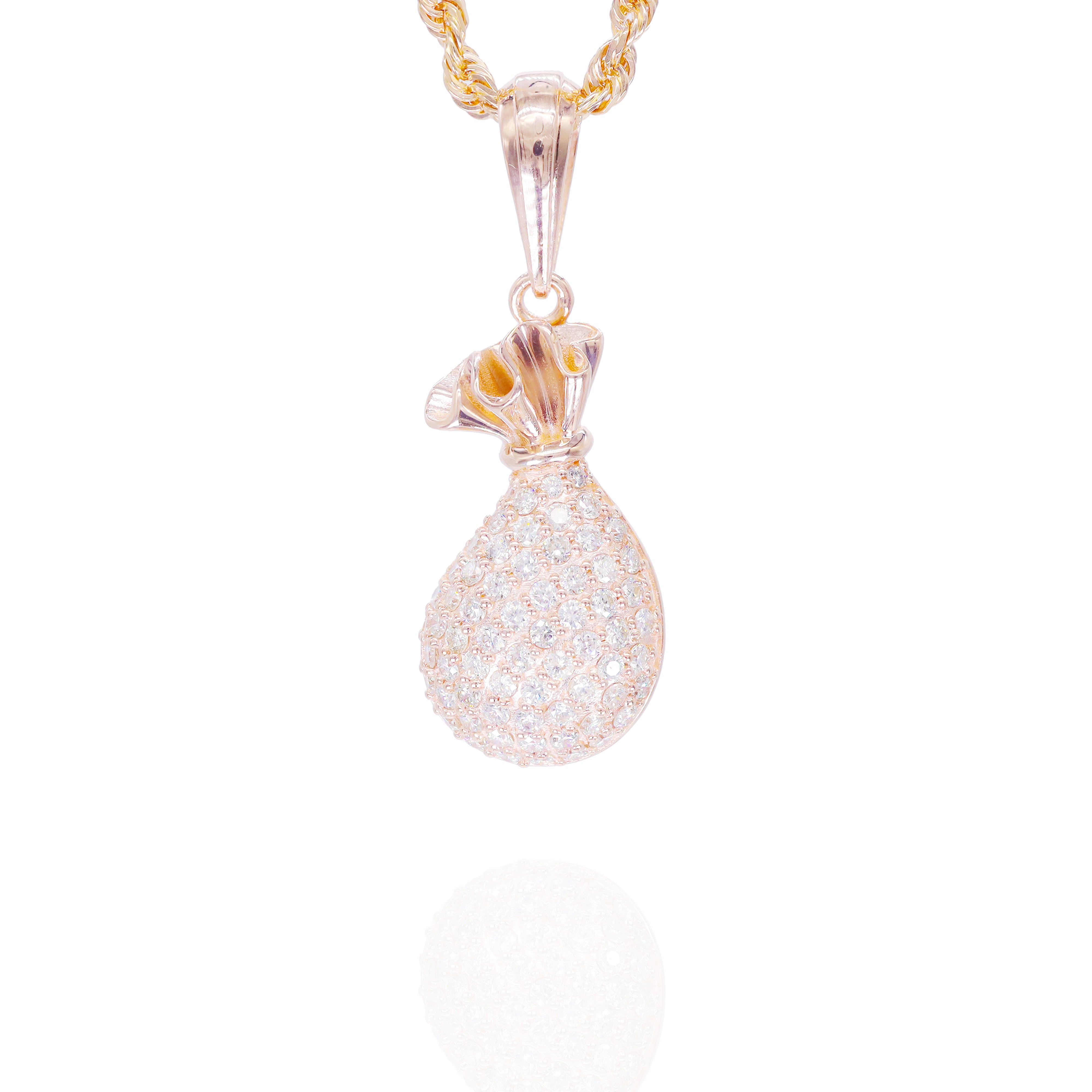 Canvas Money Bag Diamond Pendant