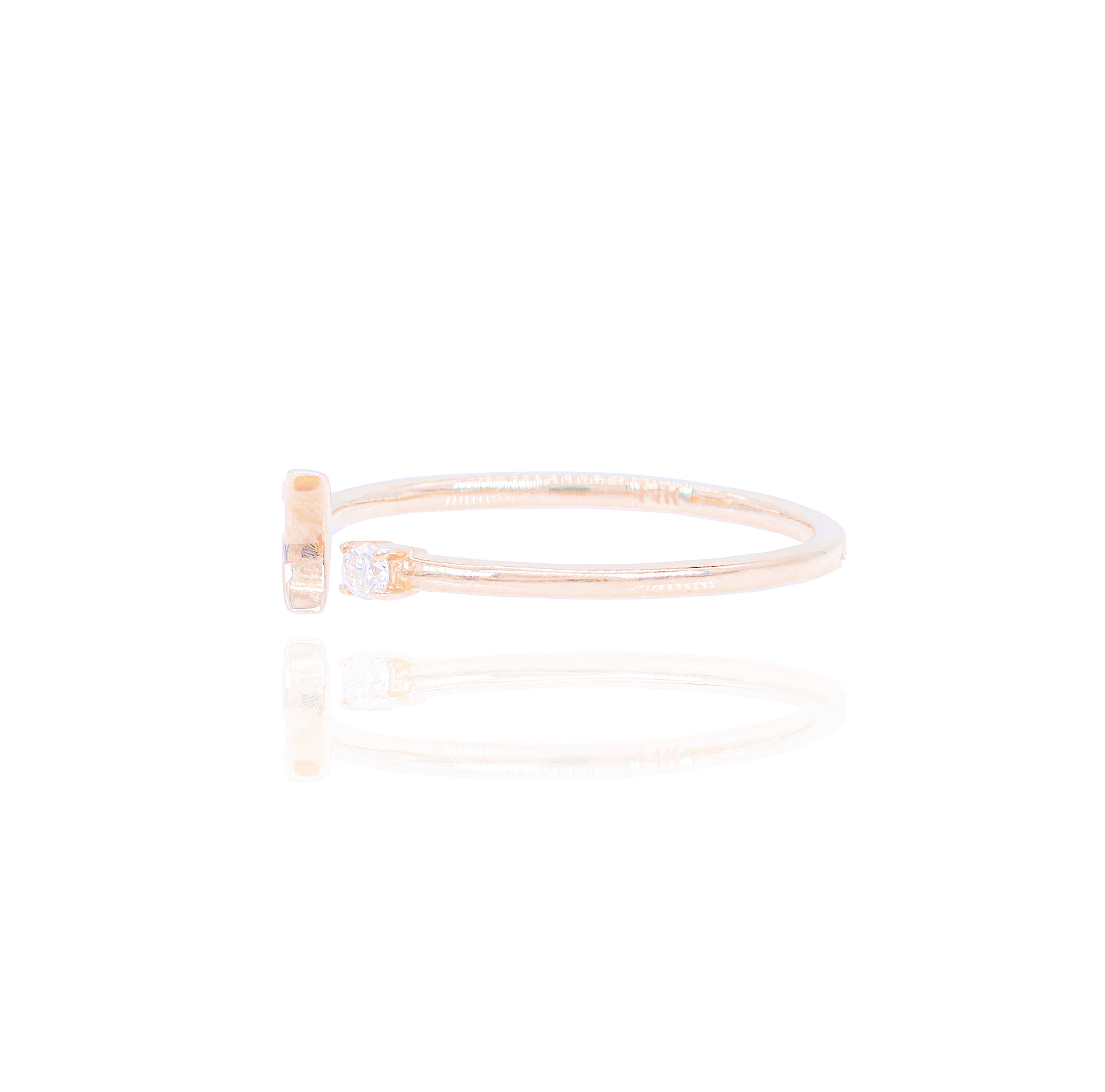 Crescent Moon with Diamond Star Ring Band