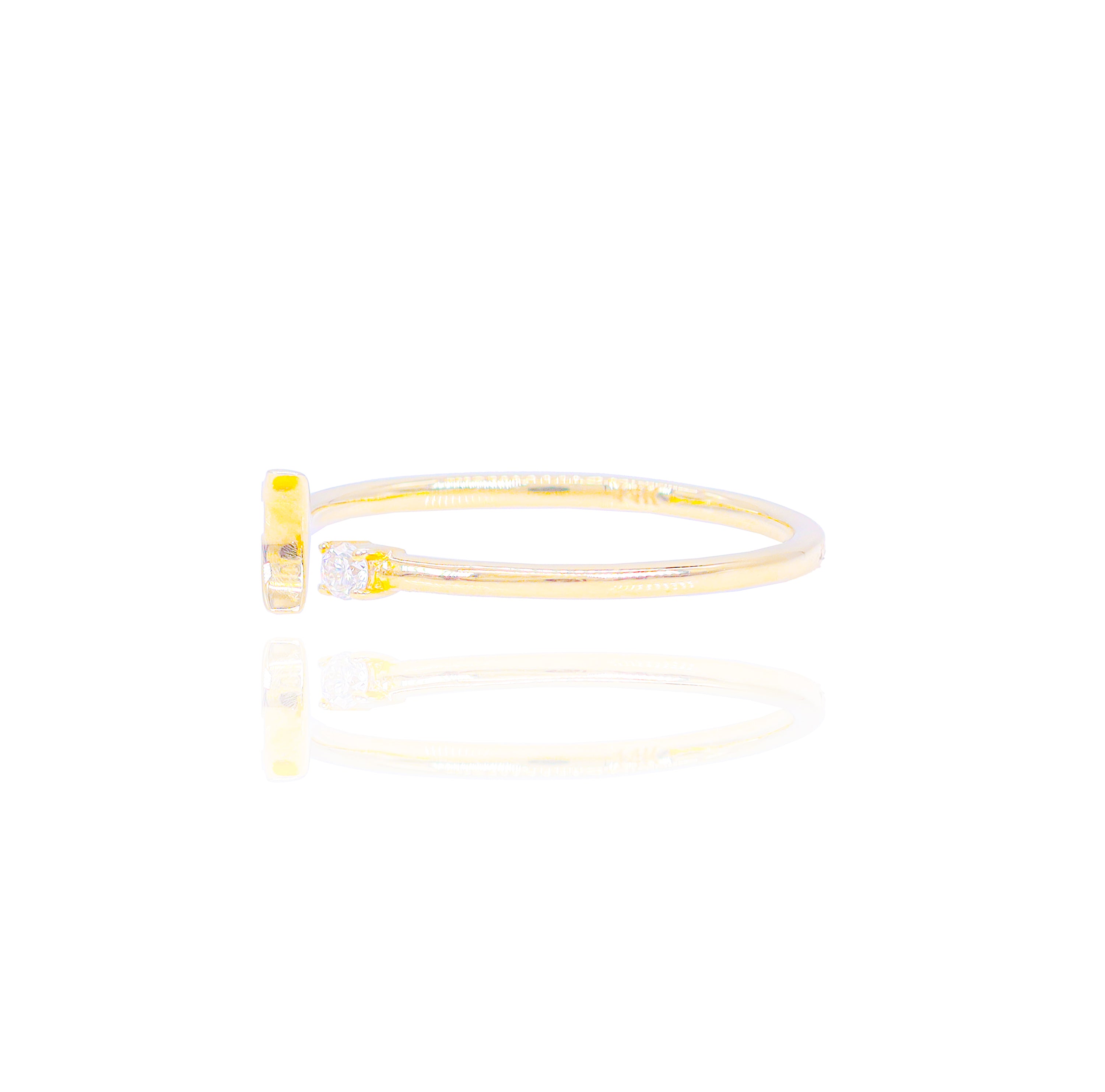 Crescent Moon with Diamond Star Ring Band
