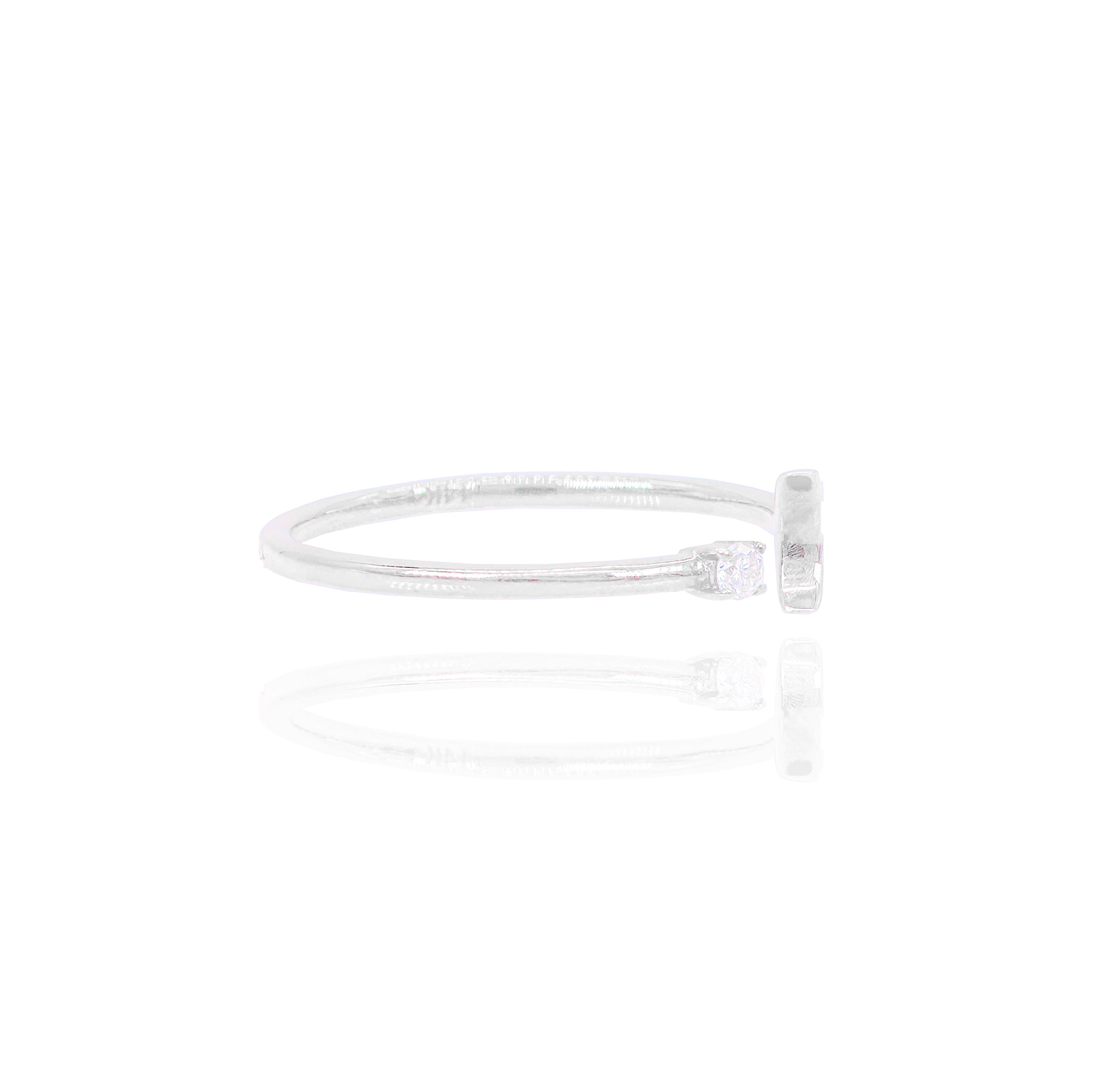 Crescent Moon with Diamond Star Ring Band