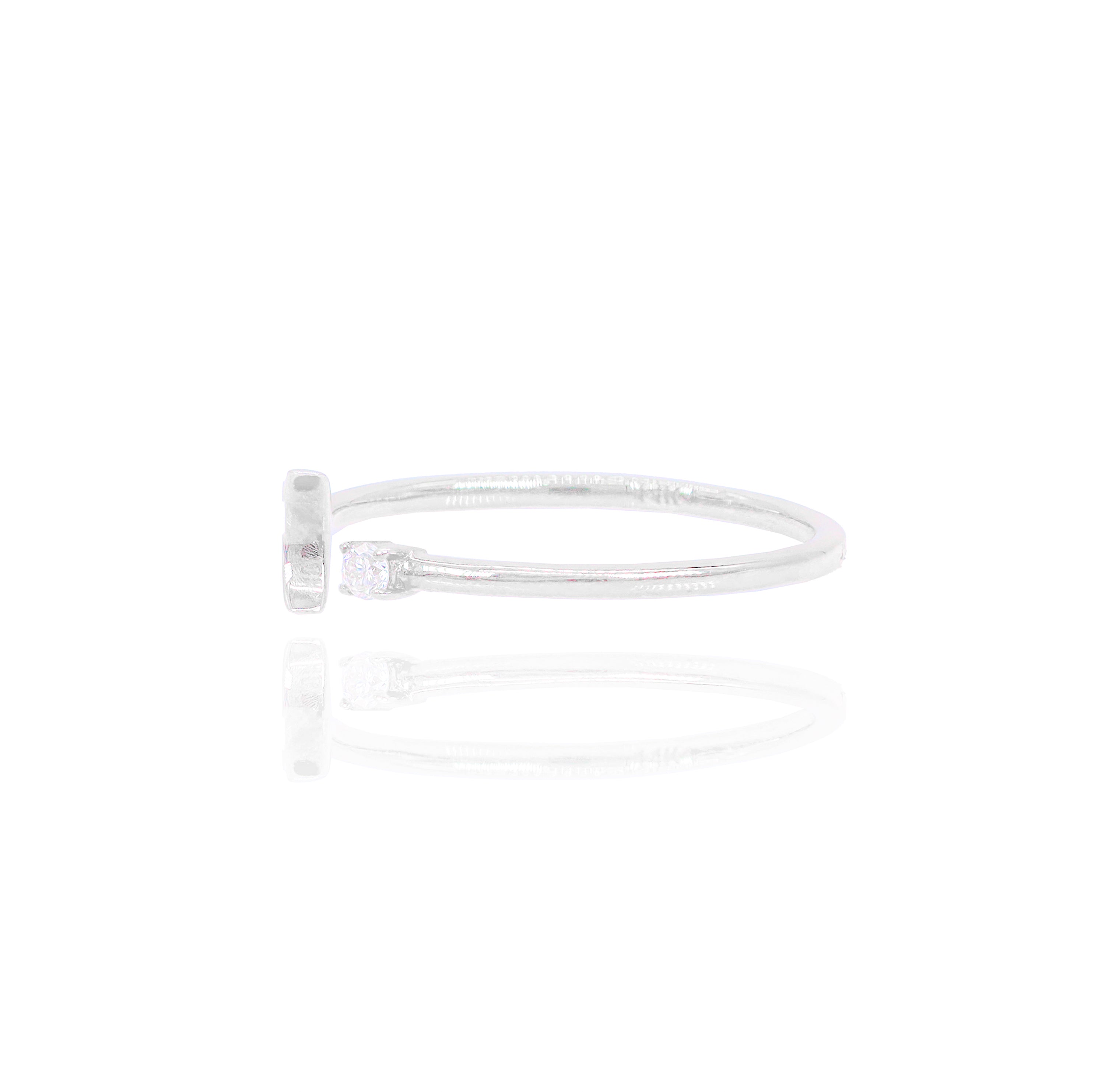 Crescent Moon with Diamond Star Ring Band