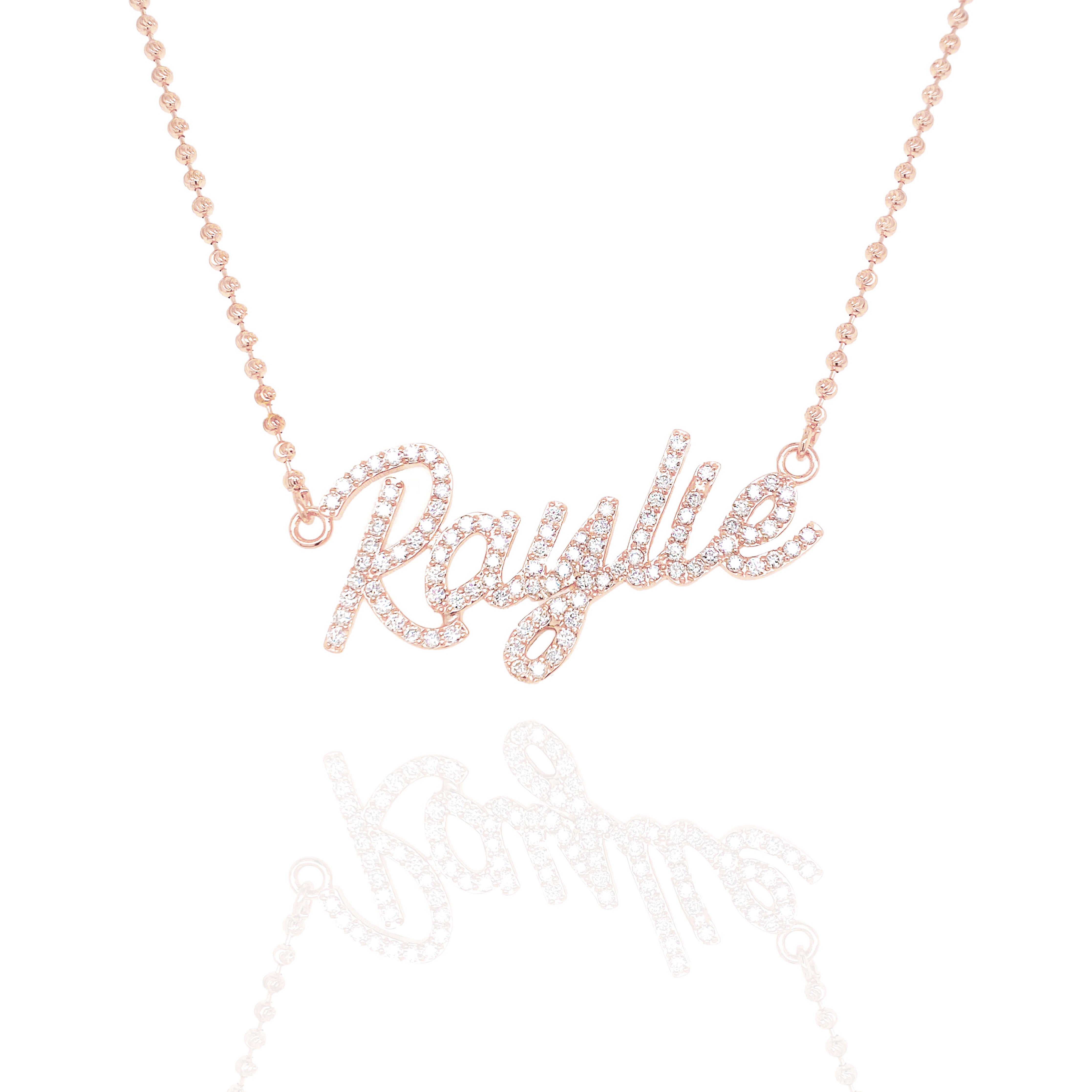 One Row Custom Diamond Name Pendant