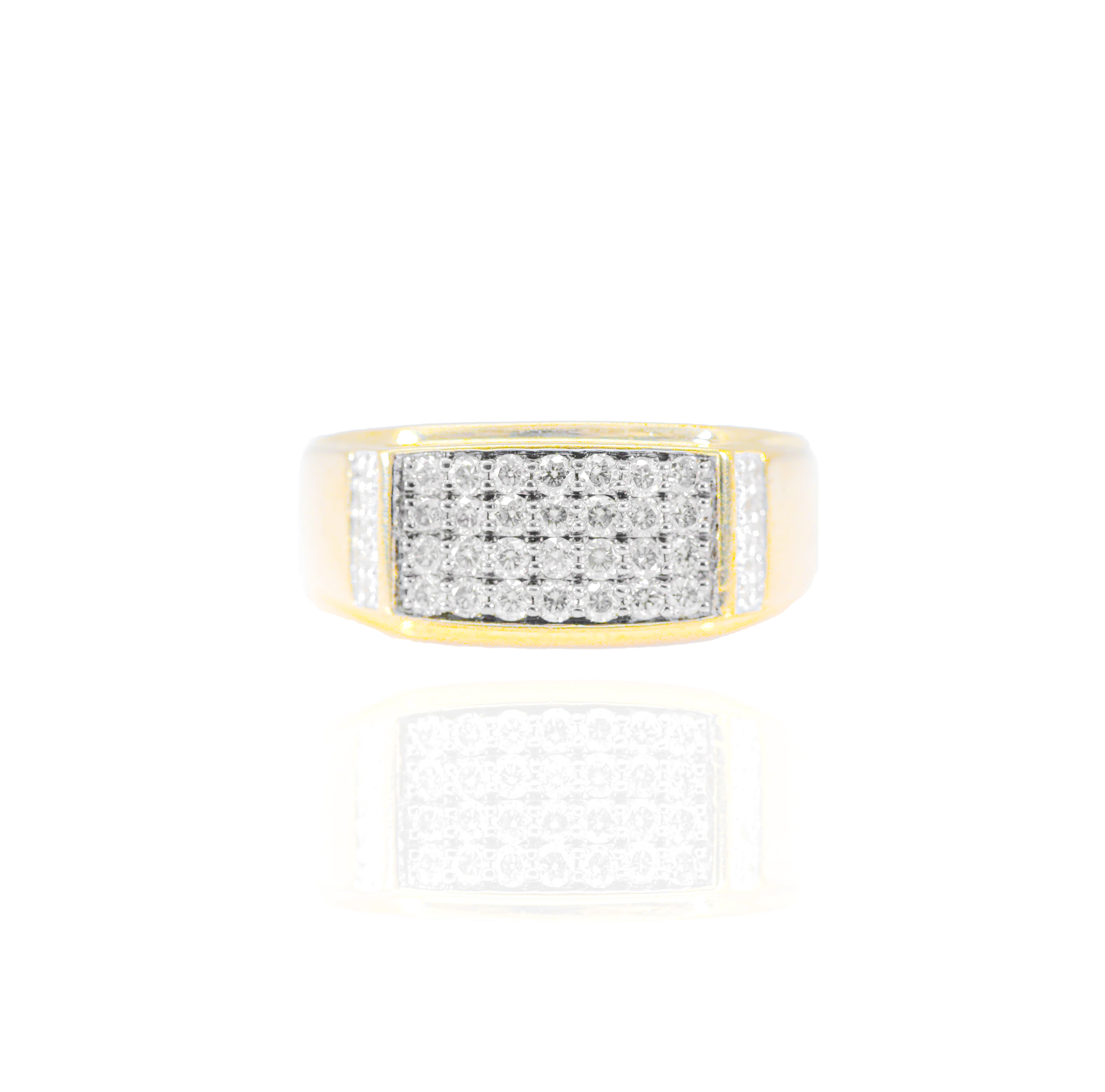 4 Row with Black Rhodium Diamond Ring