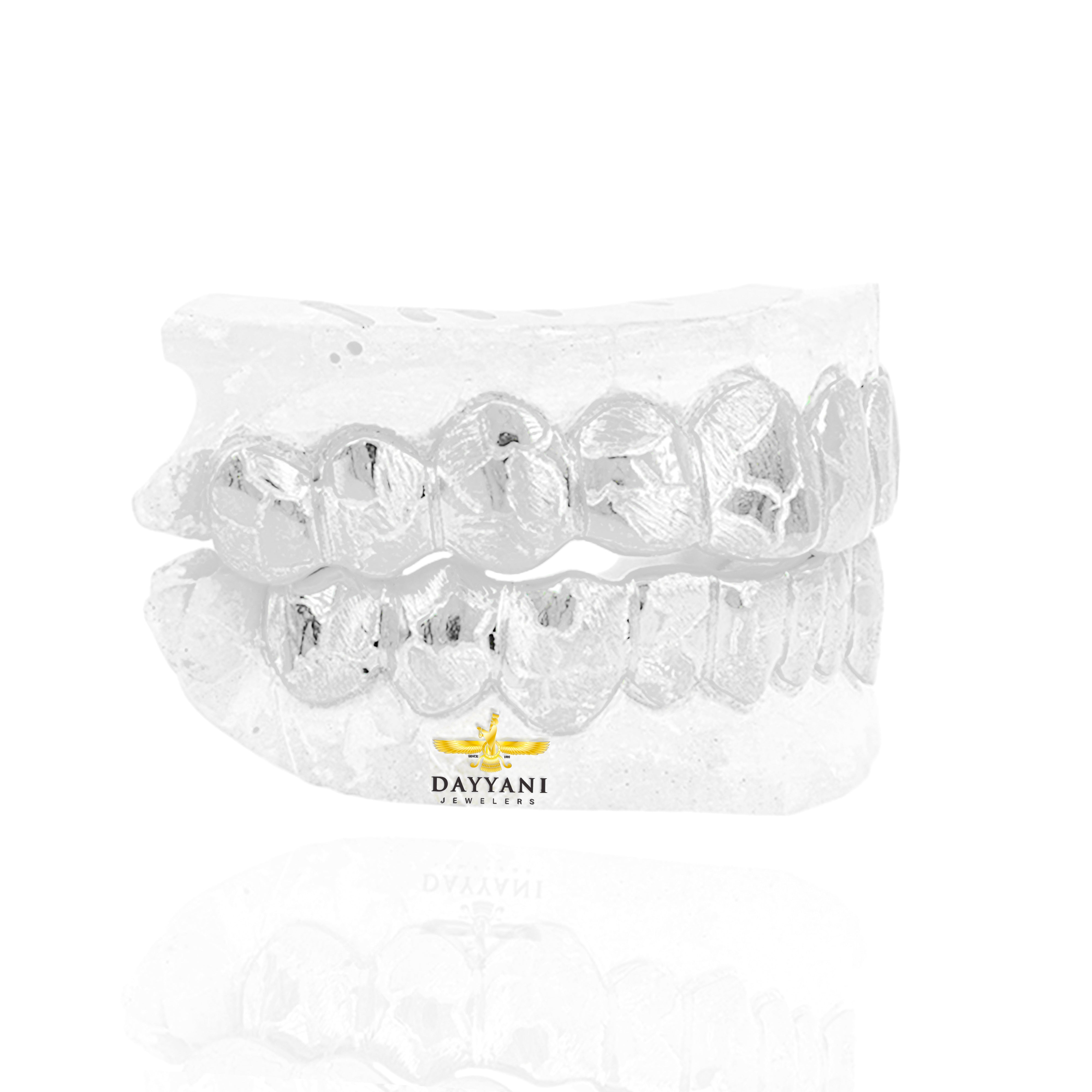 Custom Nugget Design Outline Gold Grillz