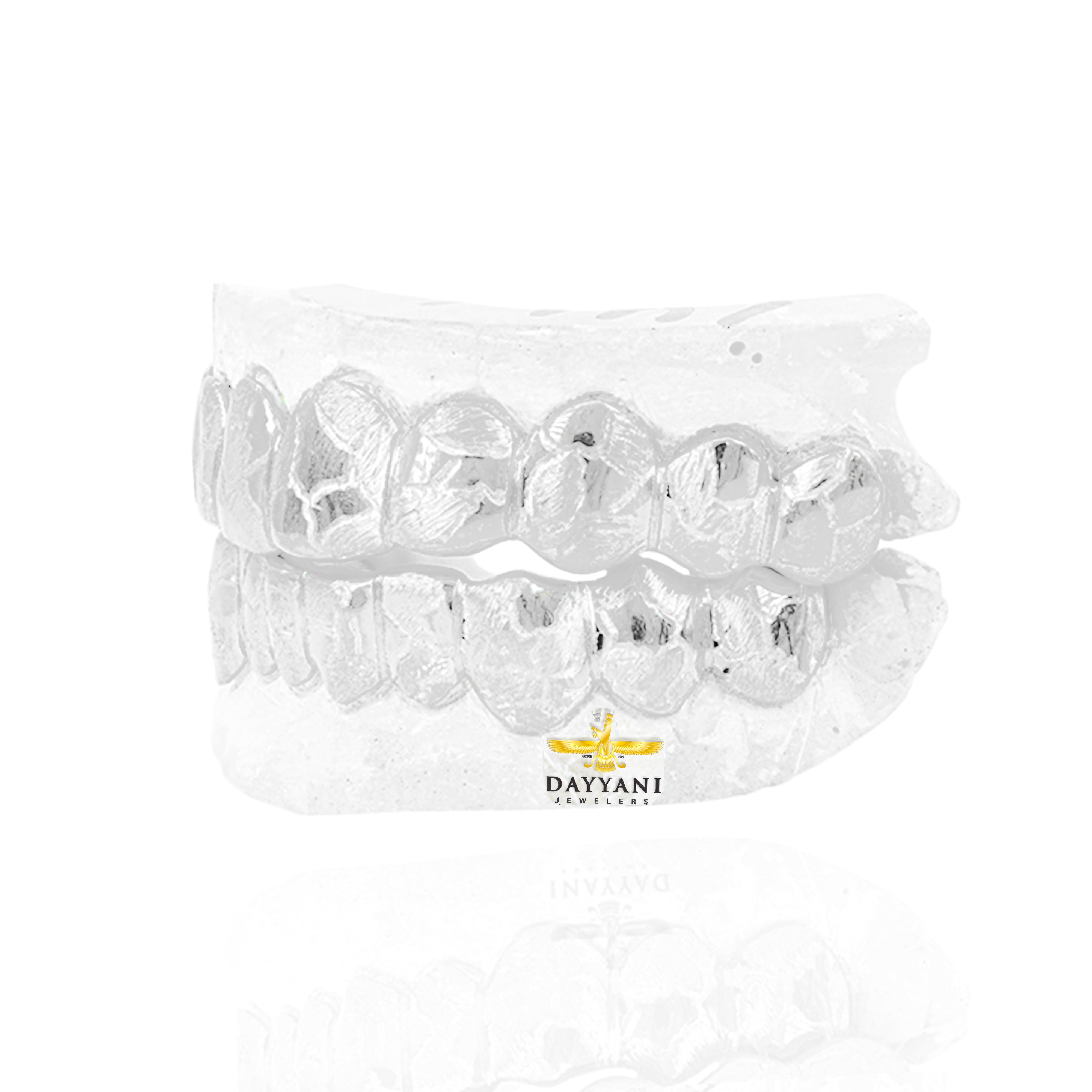 Custom Nugget Design Outline Gold Grillz