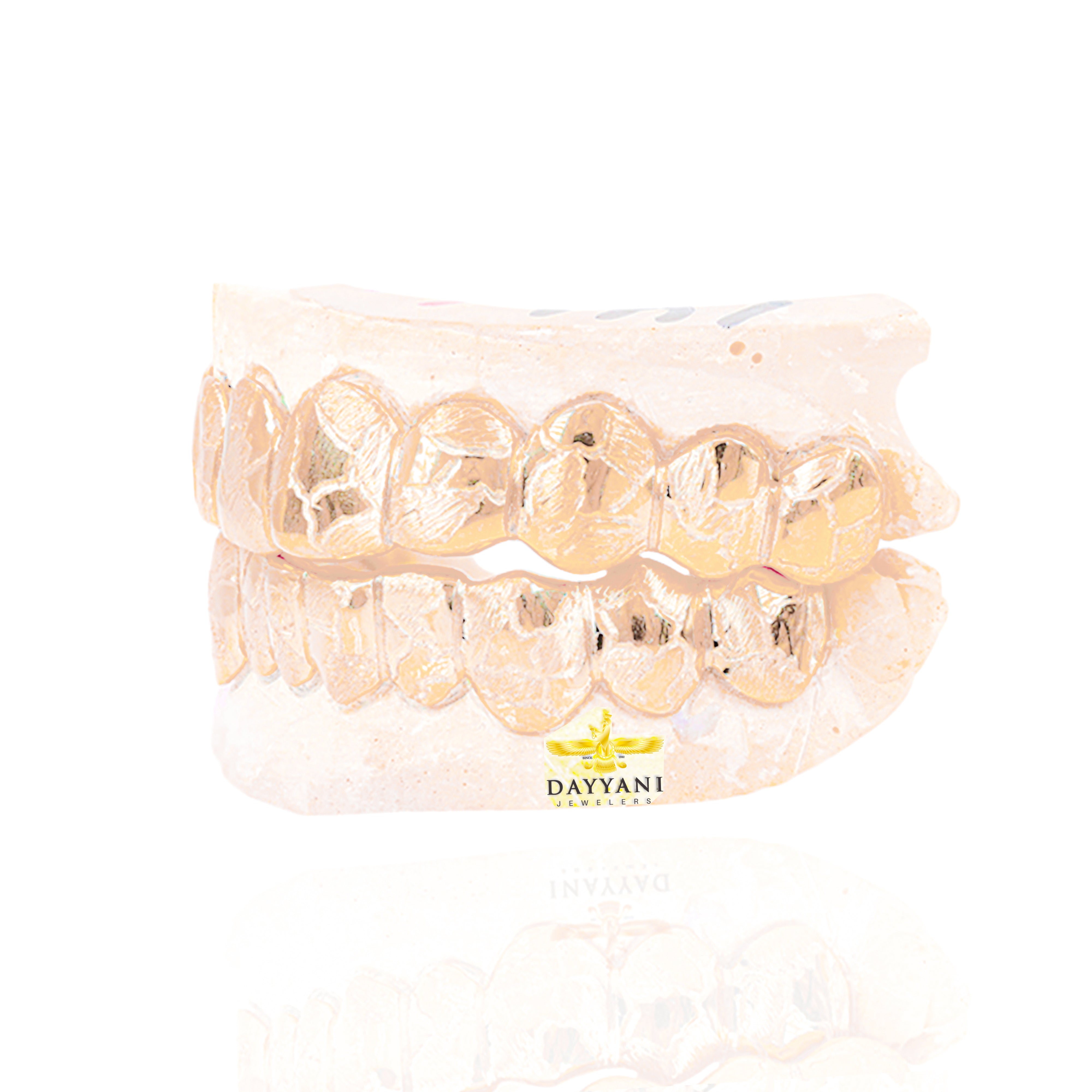 Custom Nugget Design Outline Gold Grillz
