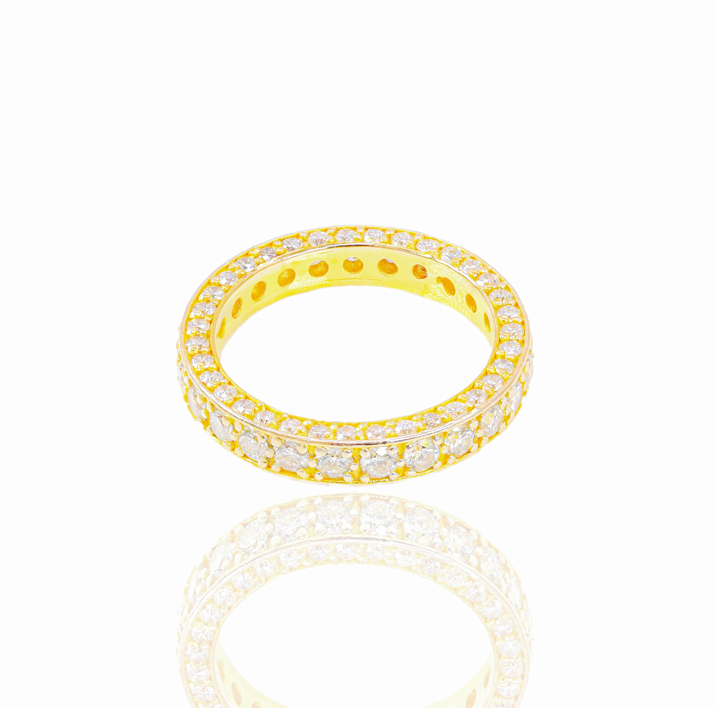 One Row Diamond Eternity Band w/ Diamond on Inner Shank
