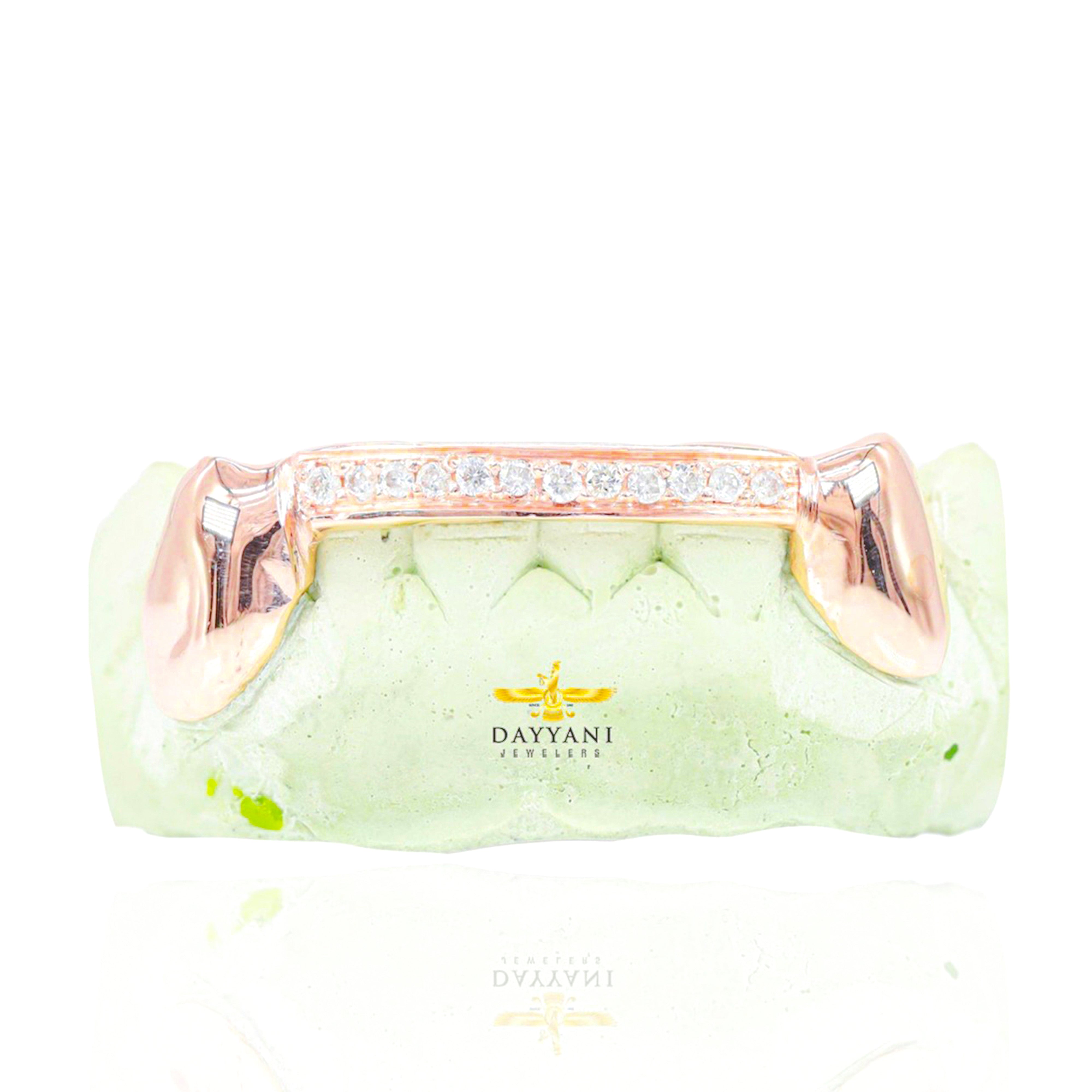 Custom One Row Diamond Bar Gold Grillz