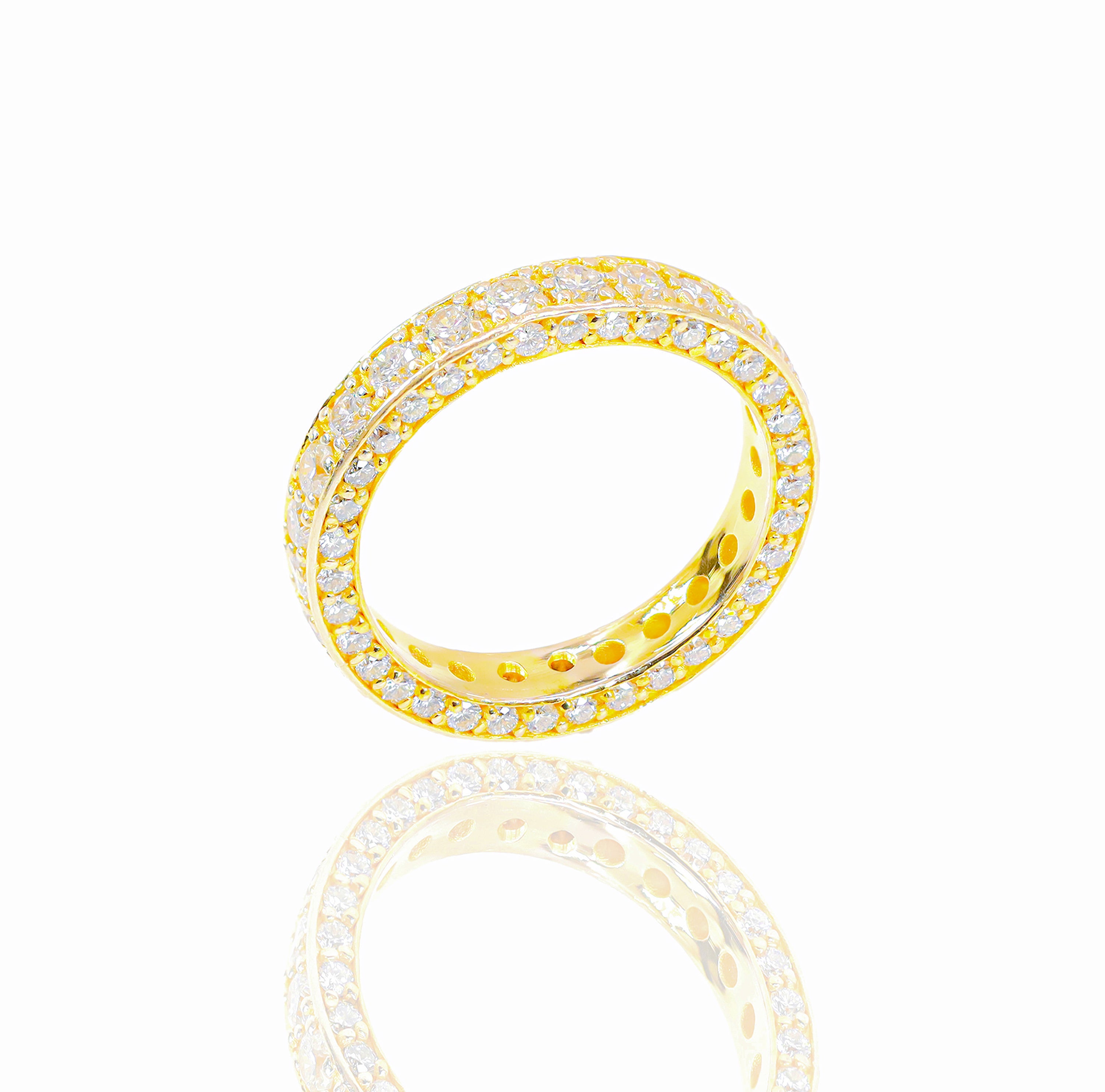 One Row Diamond Eternity Band w/ Diamond on Inner Shank