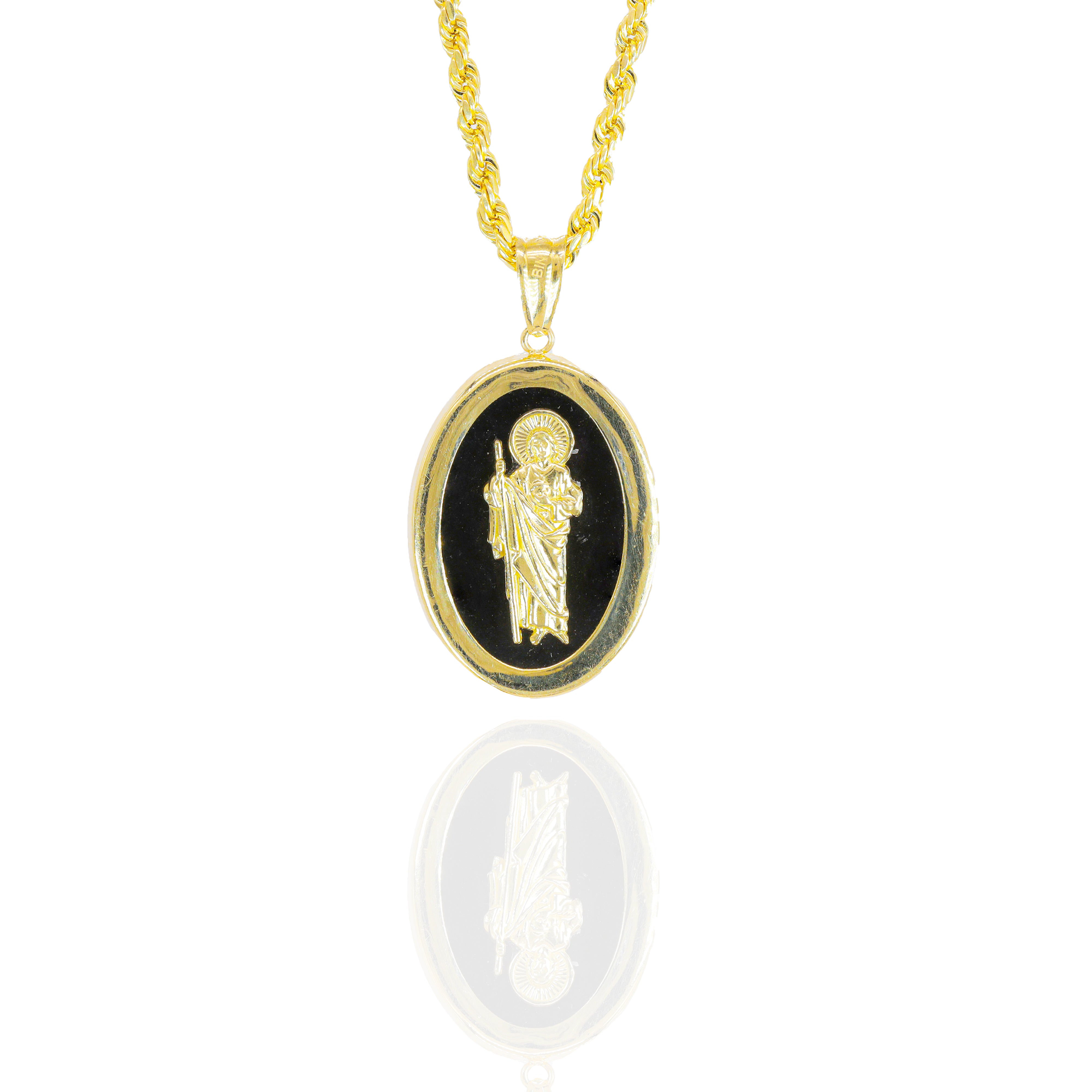 Black Onyx Saint Jude Pendant