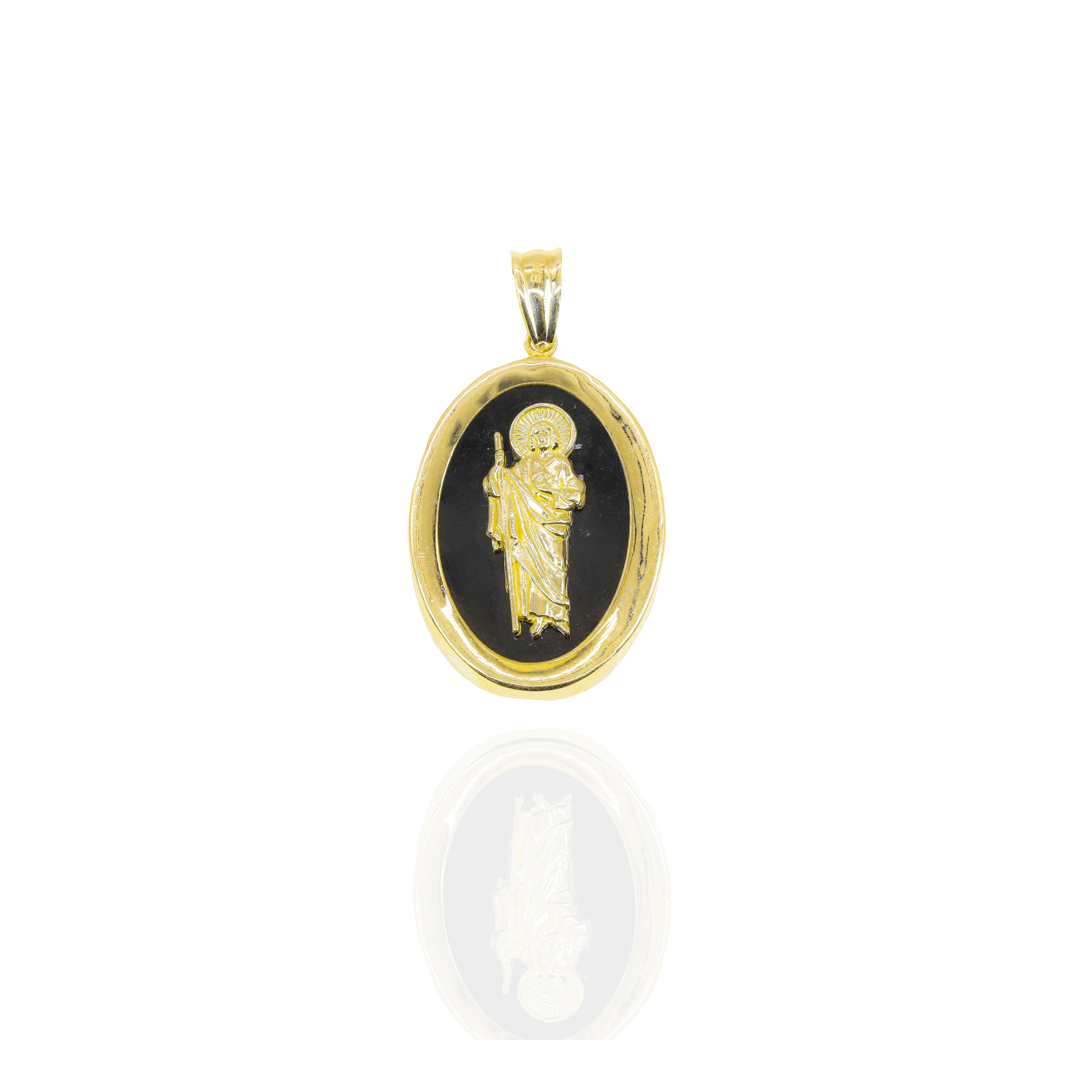 Black Onyx Saint Jude Pendant