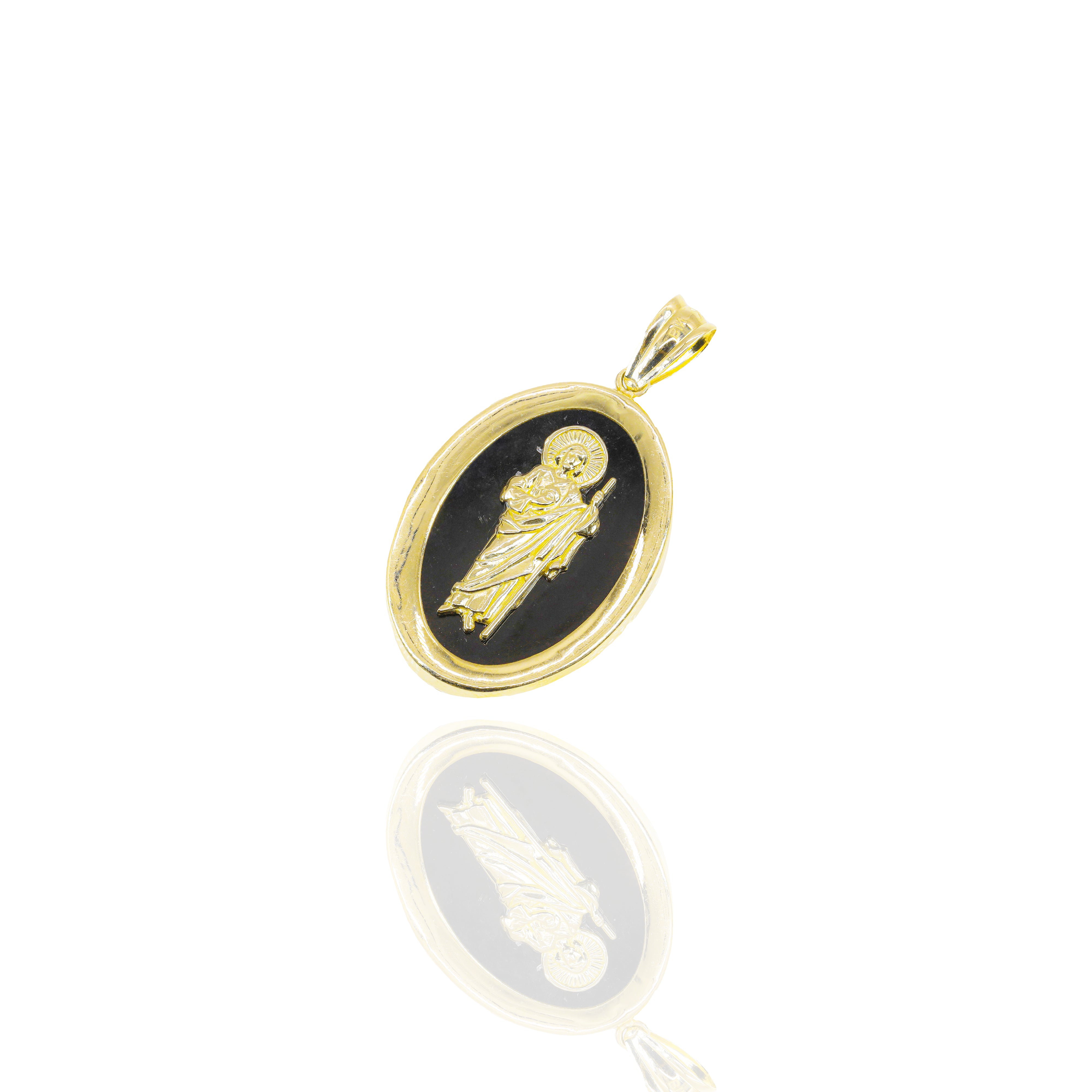 Black Onyx Saint Jude Pendant