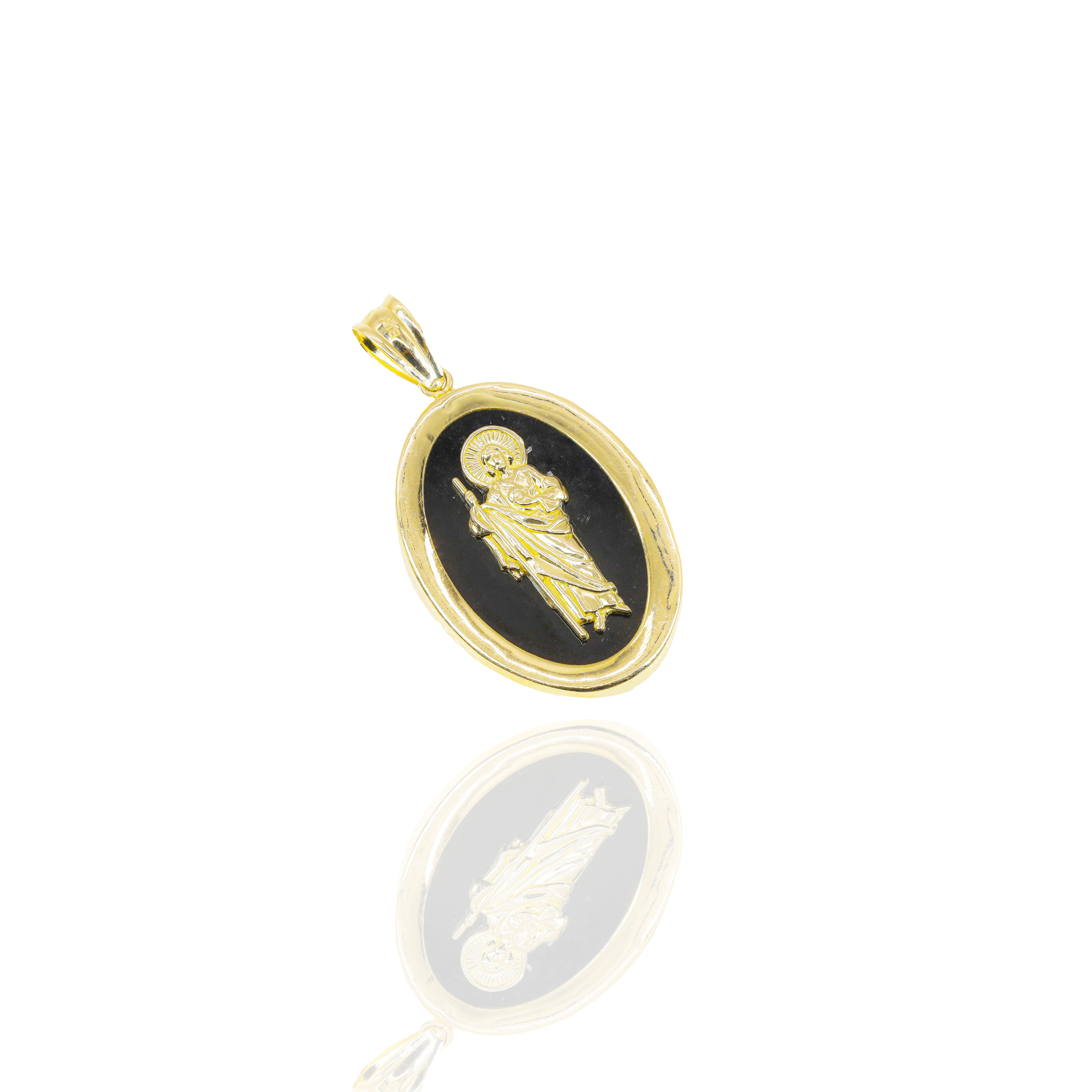 Black Onyx Saint Jude Pendant