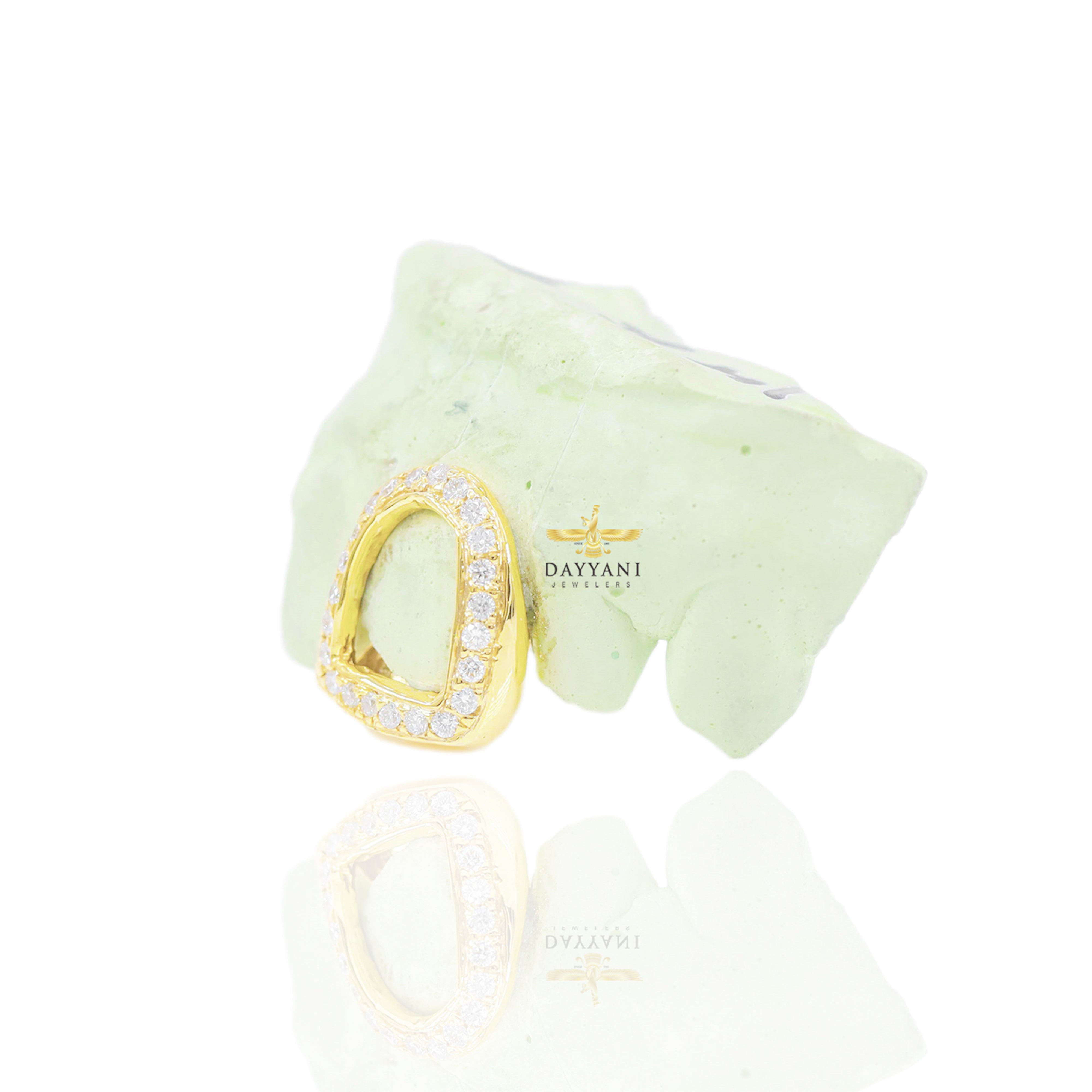 Custom One Tooth Diamond Open Face Grillz Hand Set Natural Diamonds Custom Grillz Top OR BOTTOM