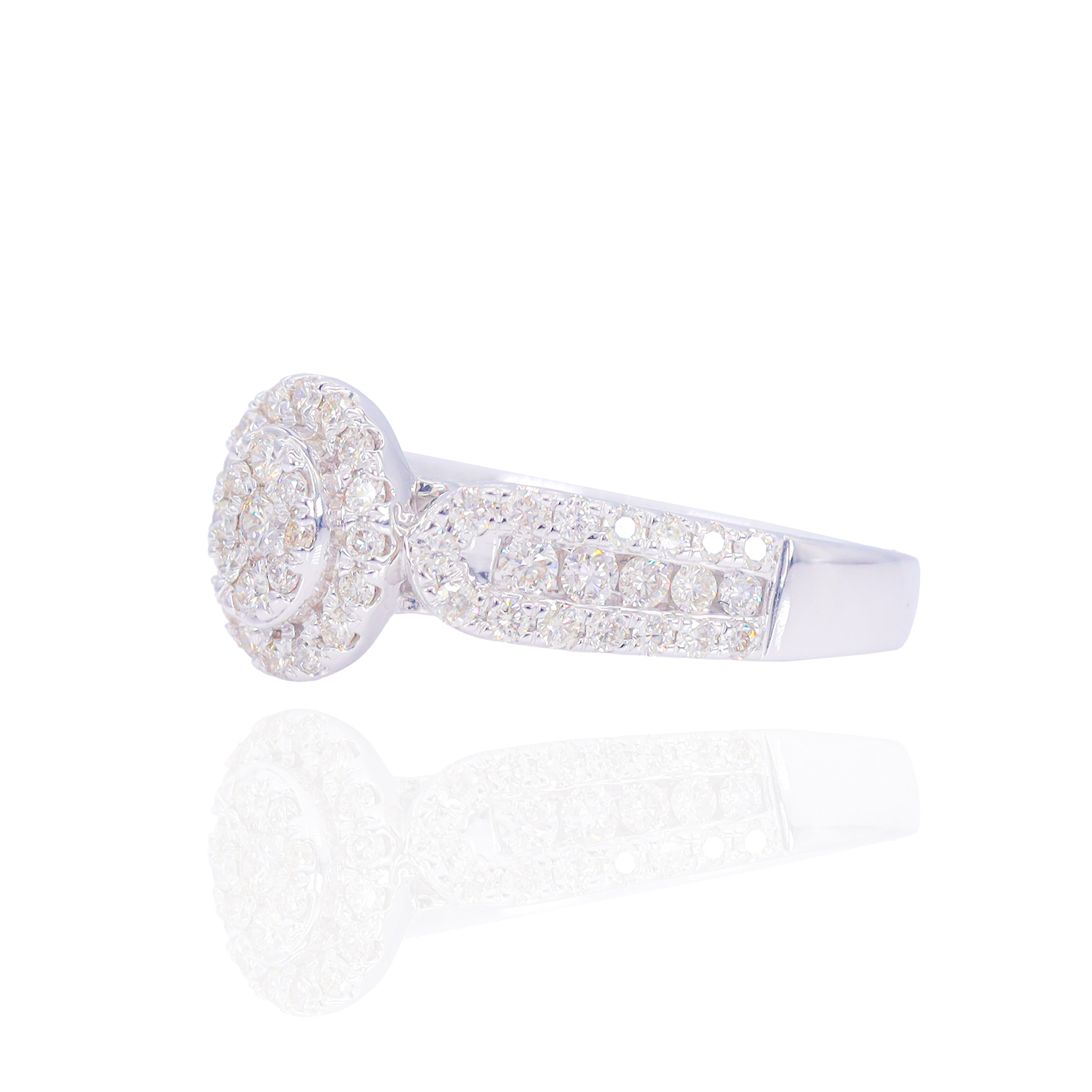 Oval Shape Cluster Diamond Ring