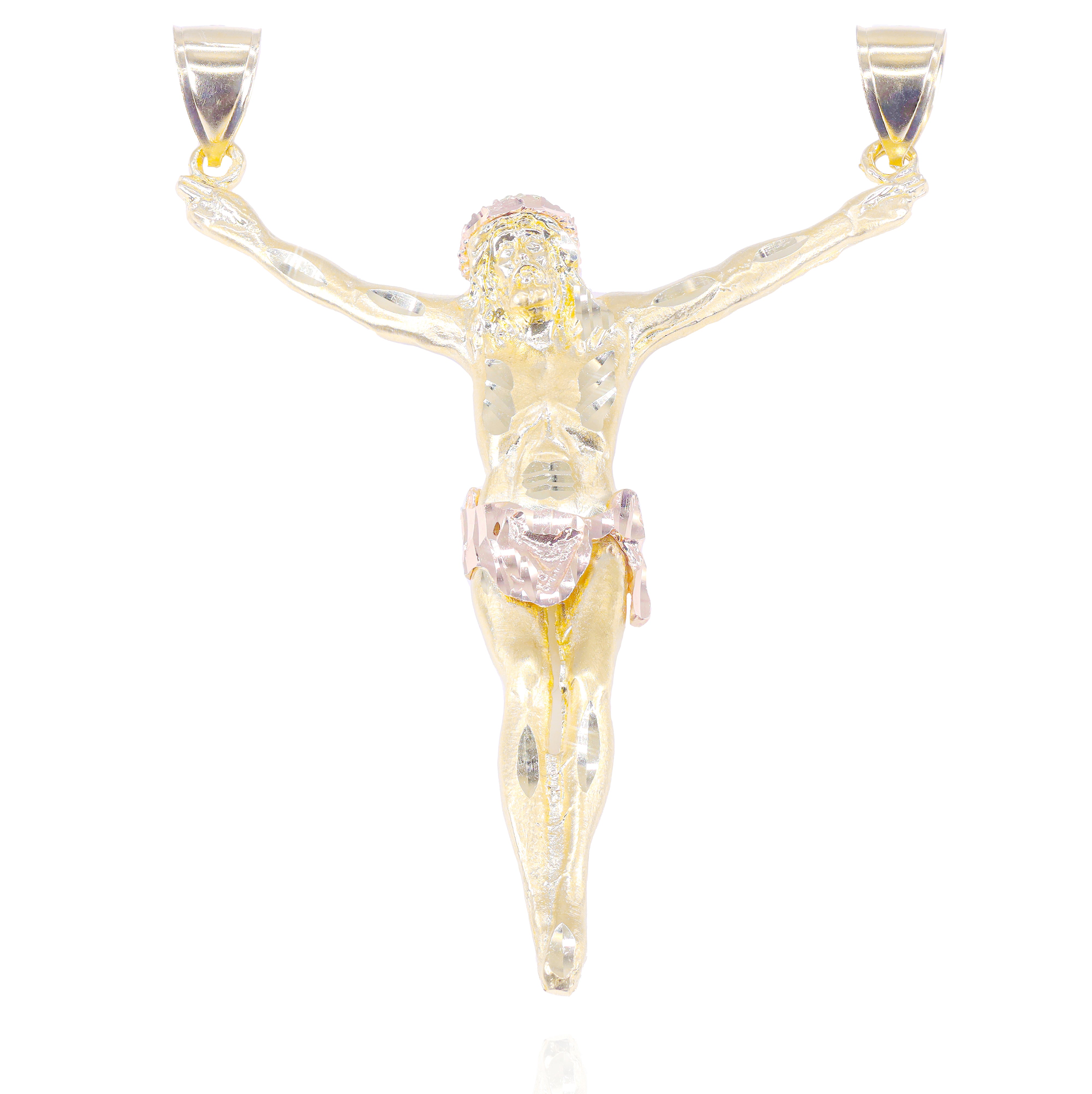 Large Crucified Jesus Solid Gold Pendant