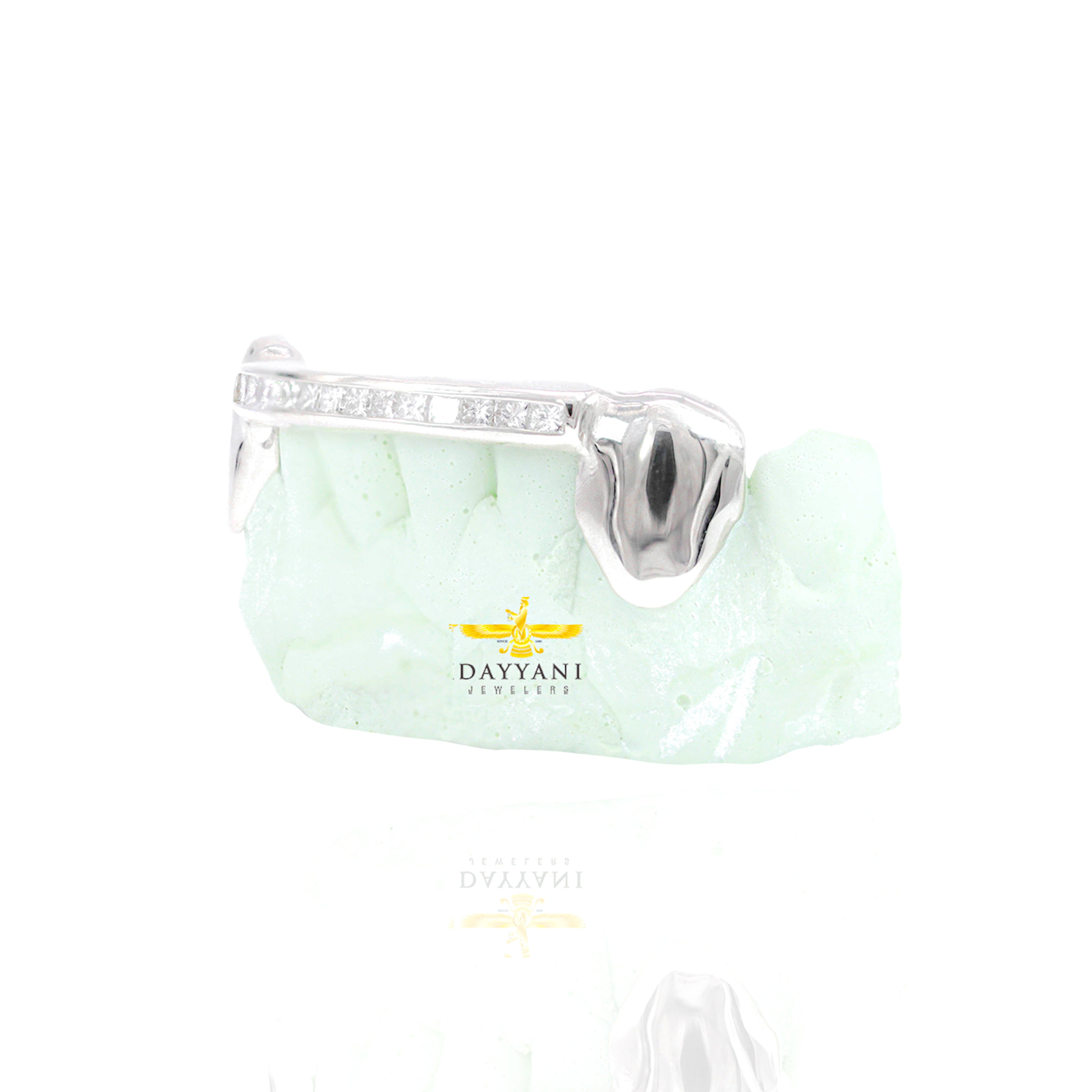 Custom One Row Princess Cut Diamond Bar Gold Grillz