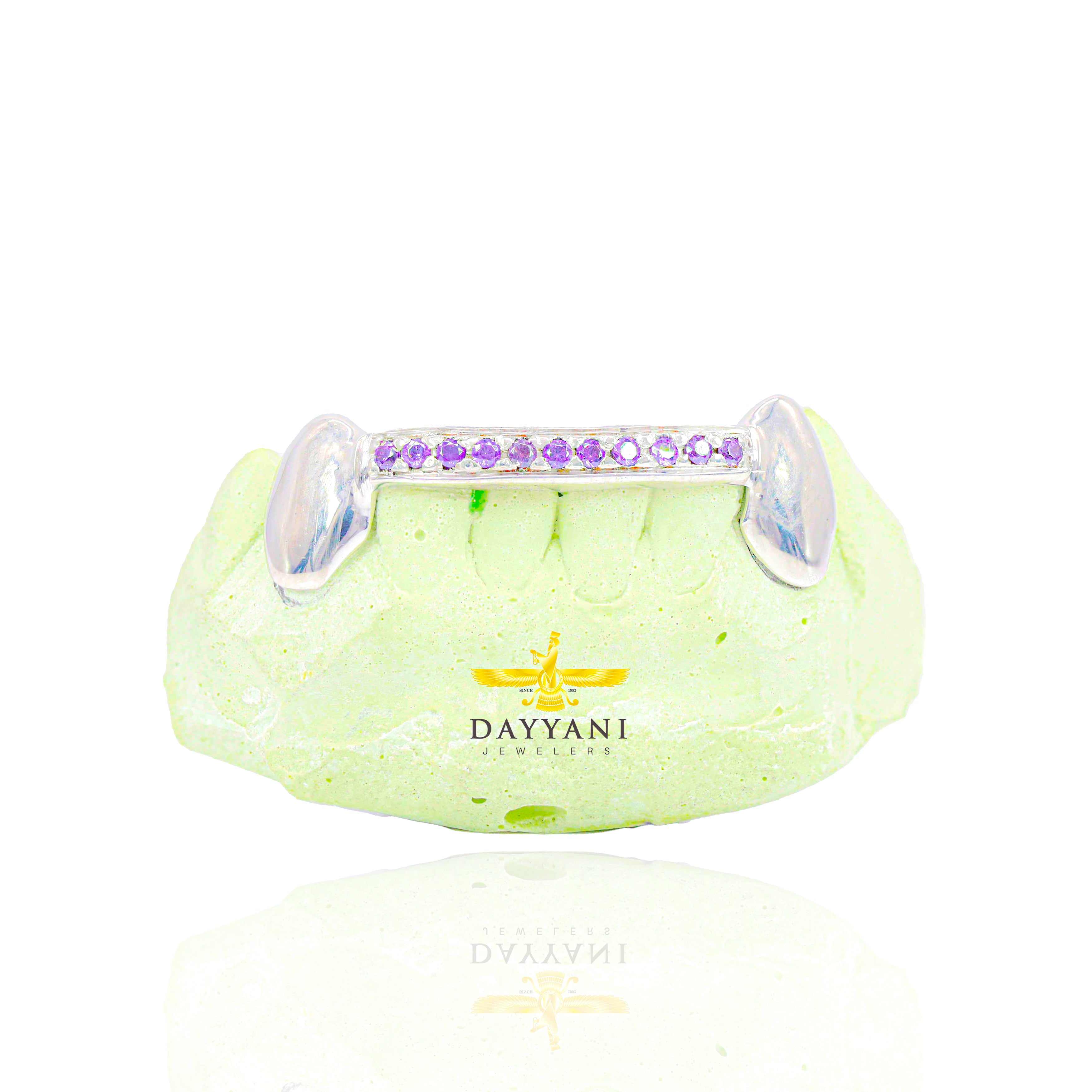 Custom ANY COLOR Gemstone One Row Bar Gold Grillz