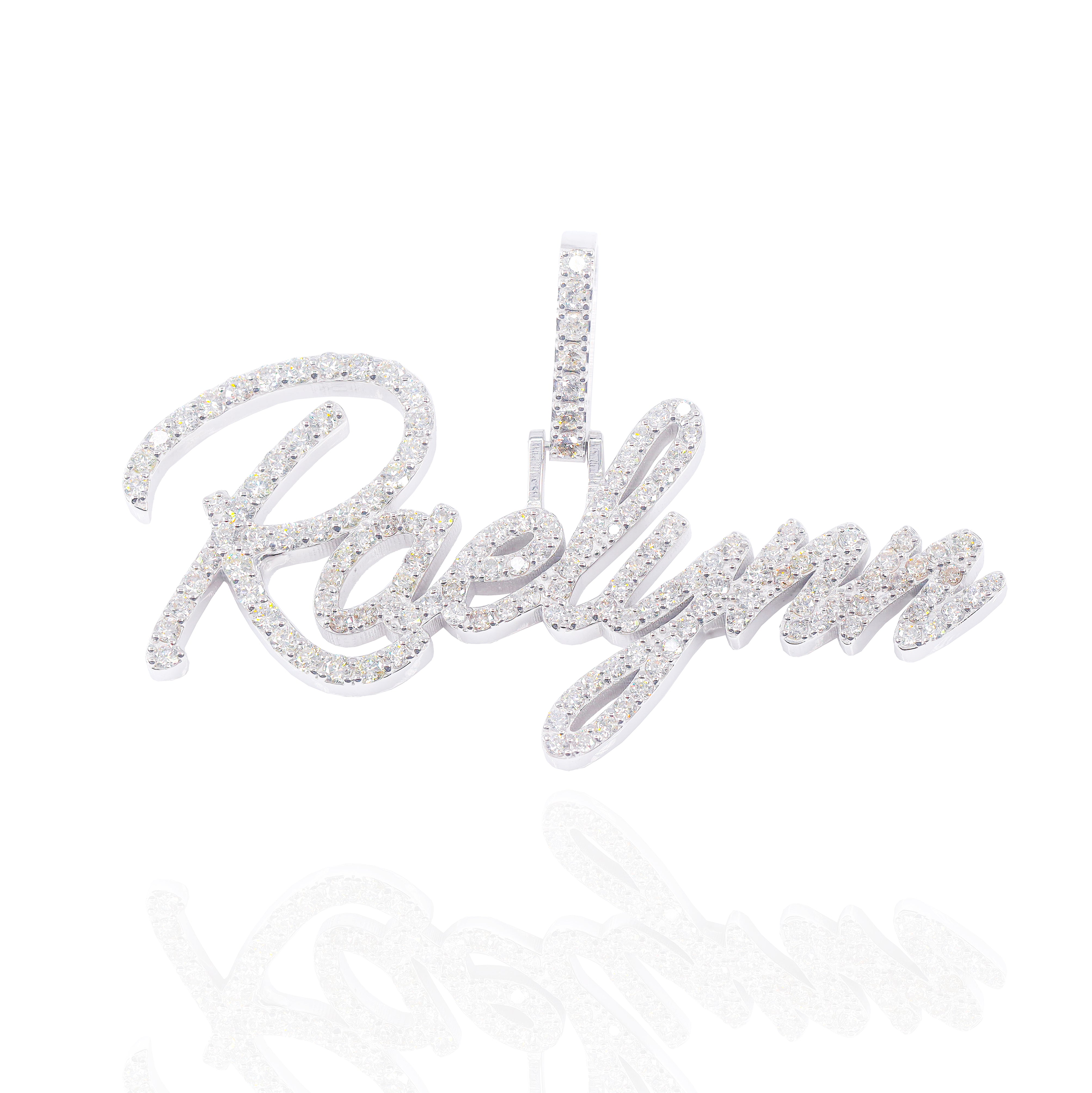One Row Custom Diamond Name Pendant