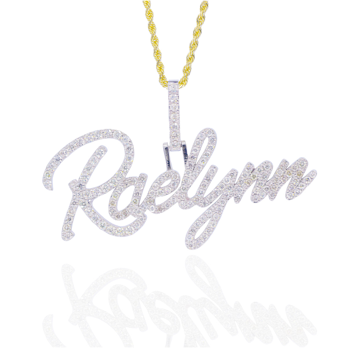 One Row Custom Diamond Name Pendant