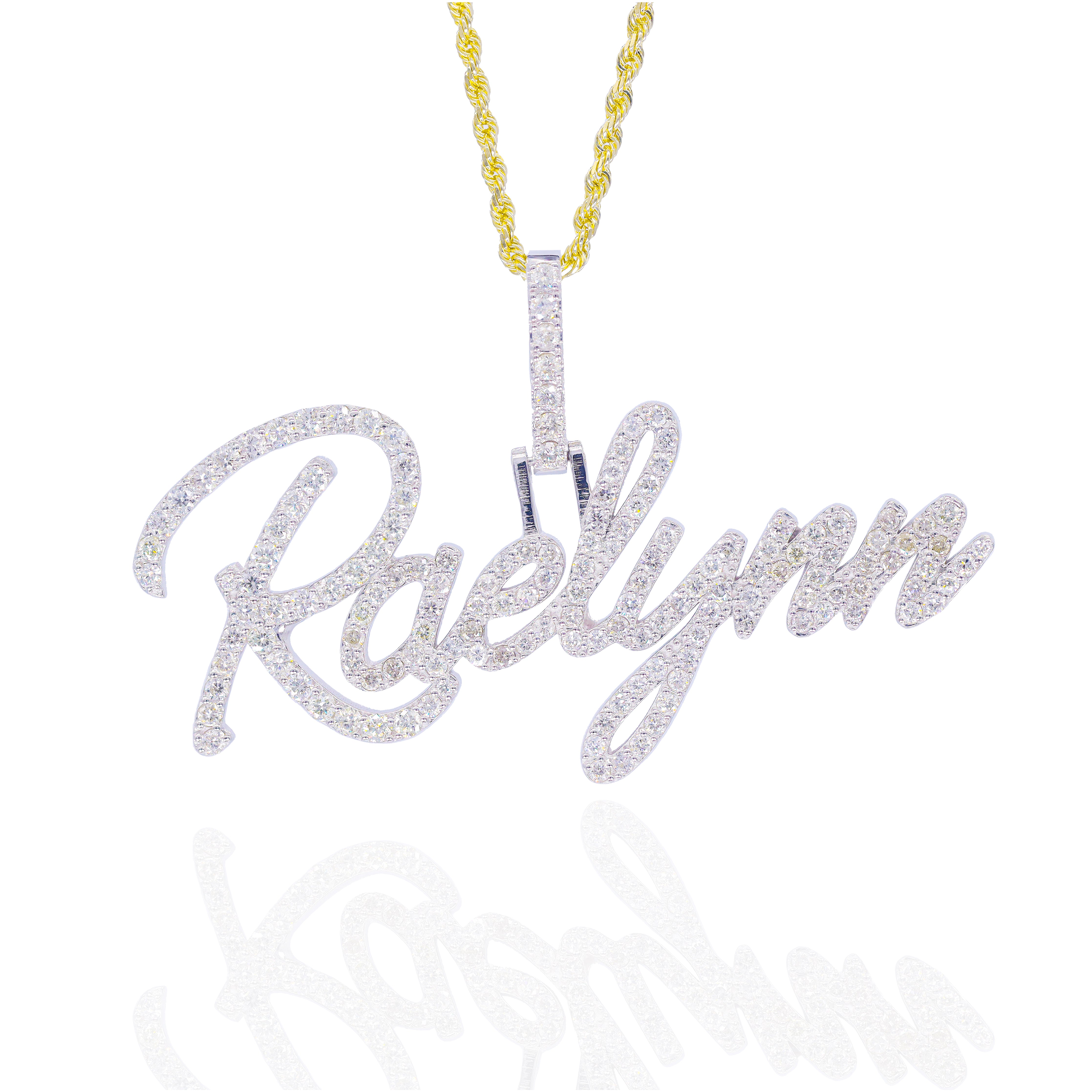 One Row Custom Diamond Name Pendant