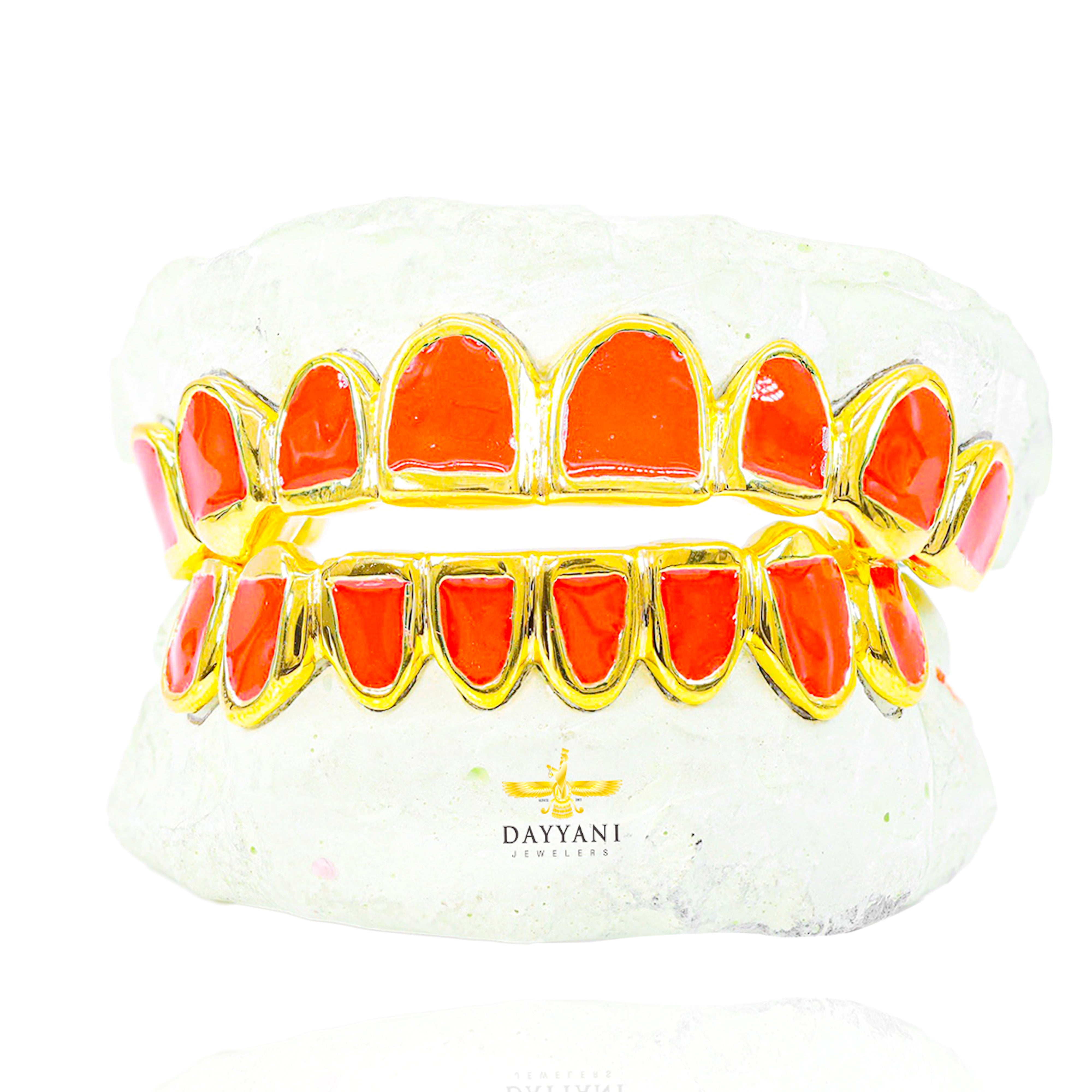 Custom Colored Enamel Gold Grillz