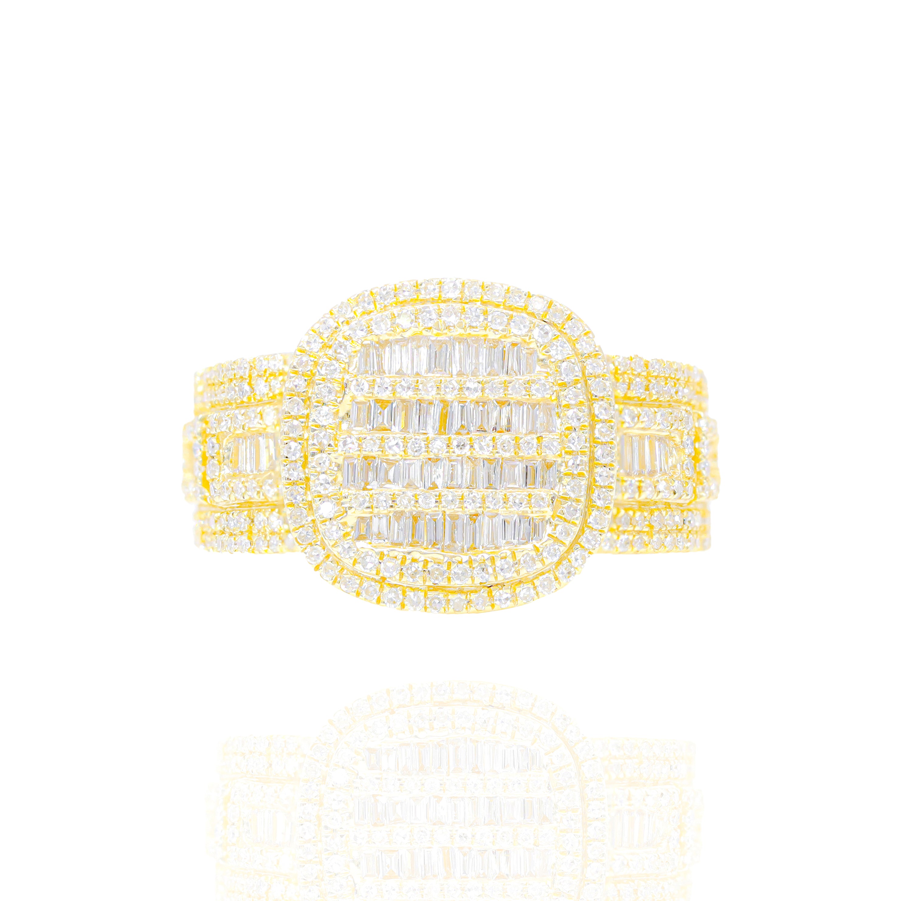 Rounded Square Baguette Diamond Ring