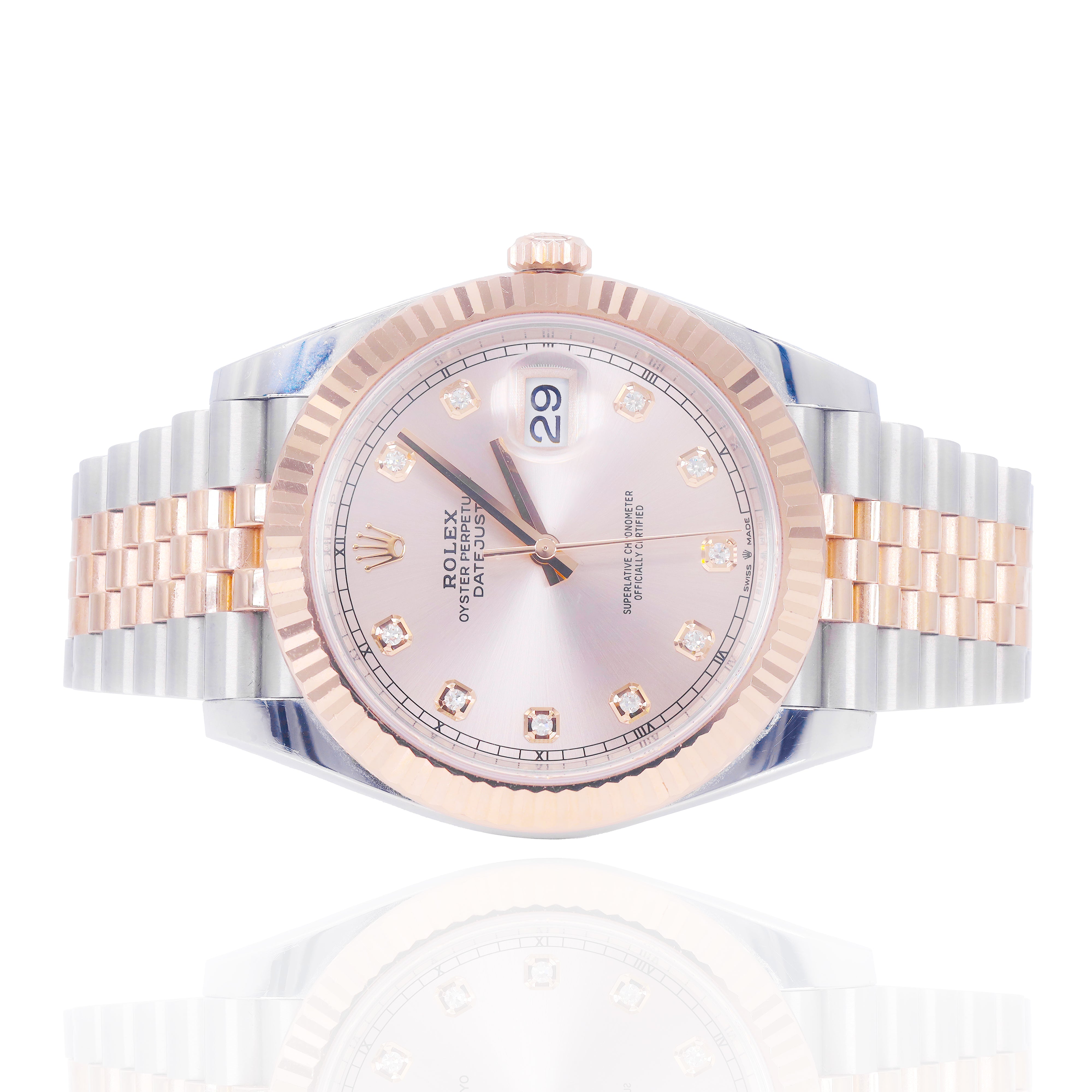 Rolex Datejust 41mm 126331 Jubilee Two-Tone 18K Gold Fluted Bezel & SunDust Diamond Dial