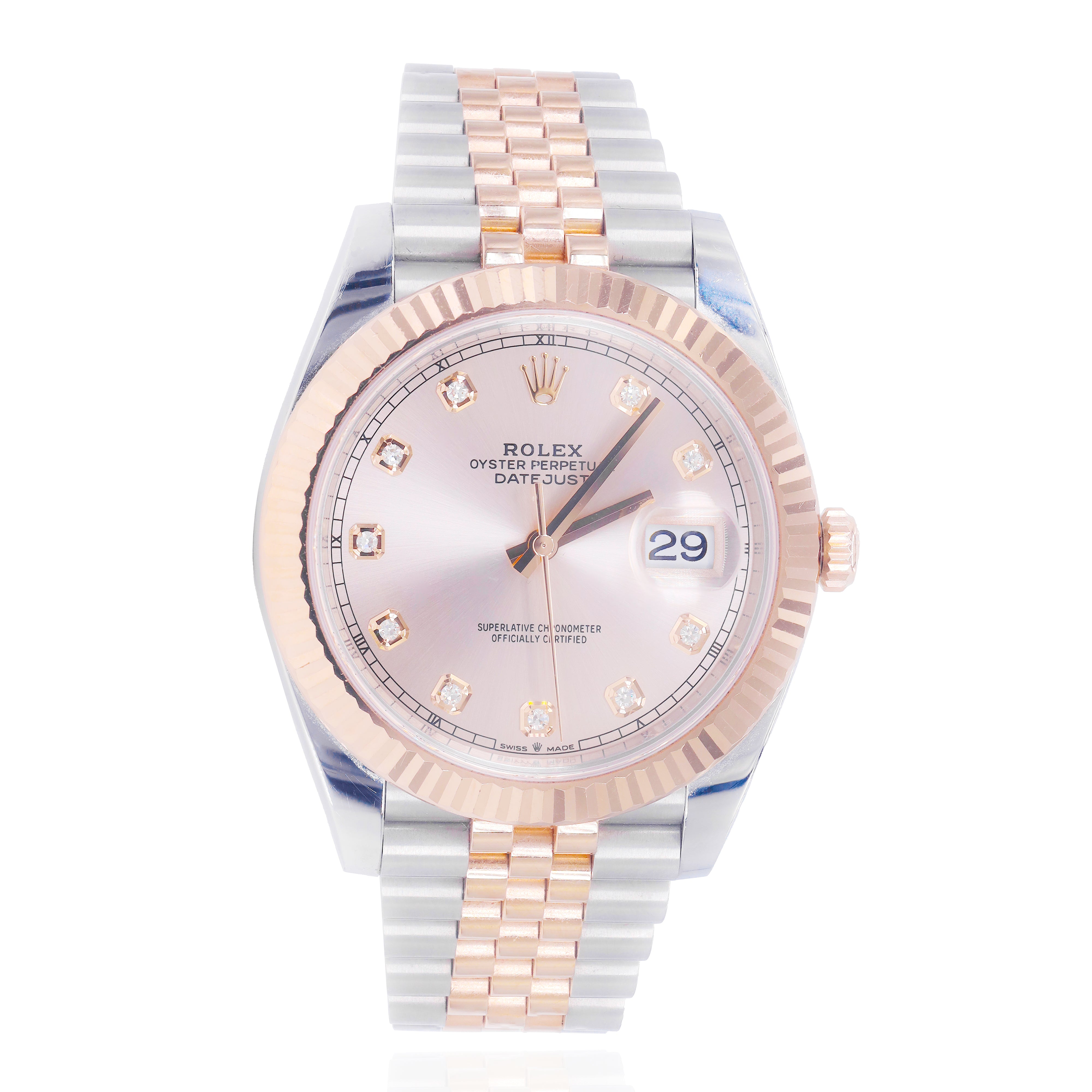 Rolex 126331 Datejust 41mm Two-Tone 18K Gold Fluted Bezel & SunDust Diamond Dial