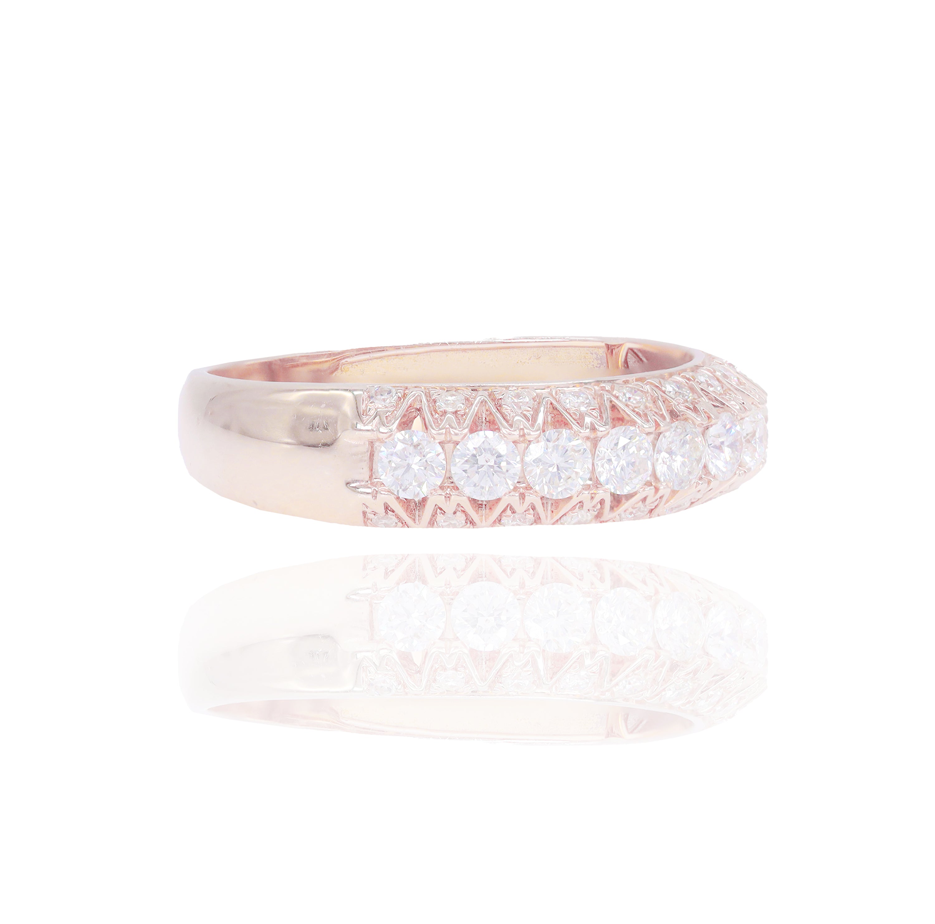 Cluster Diamond Band with Side Diamonds