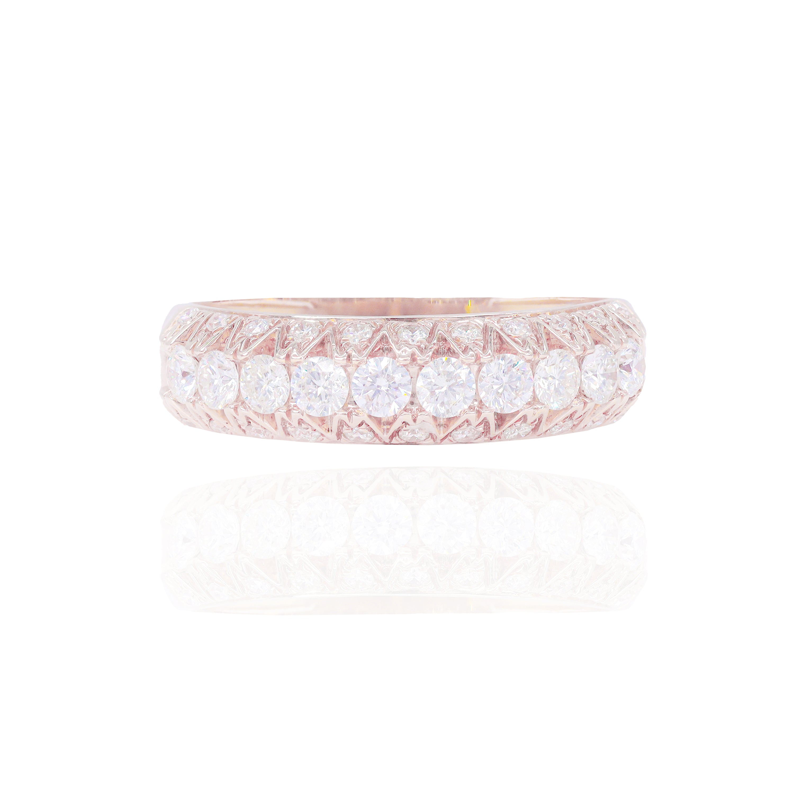 Cluster Diamond Band with Side Diamonds