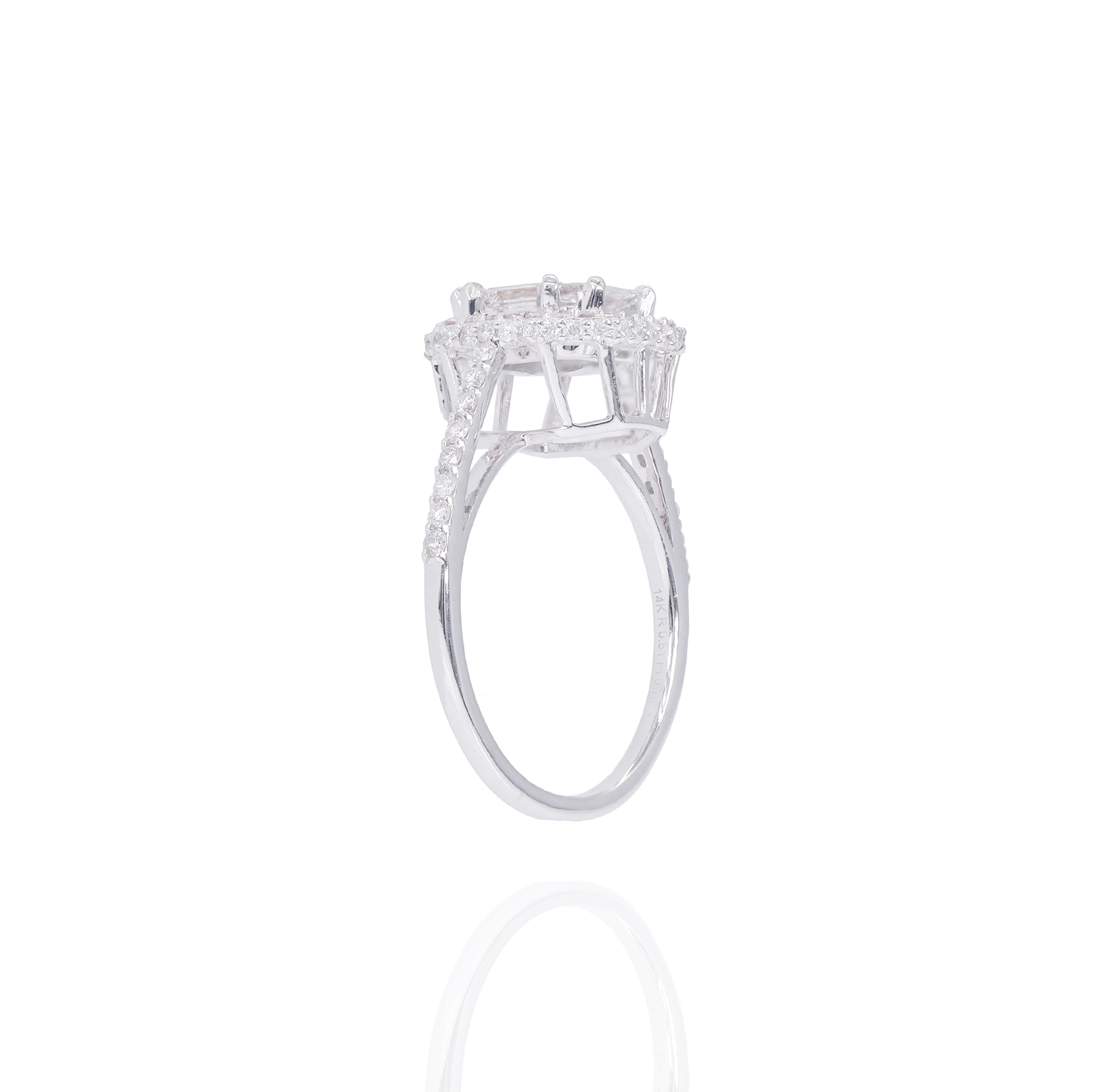 Special Cut Asher Diamond Engagement Ring with Halo