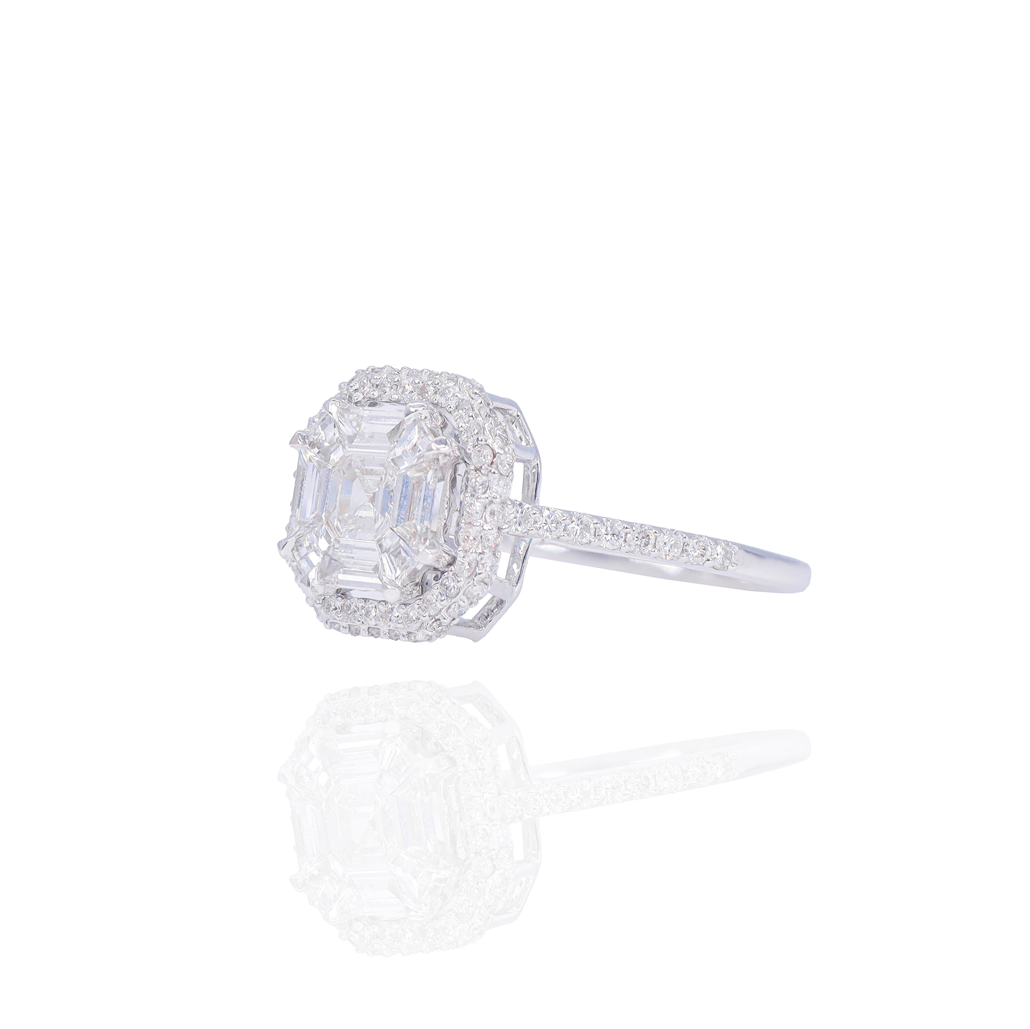 Special Cut Asher Diamond Engagement Ring with Halo