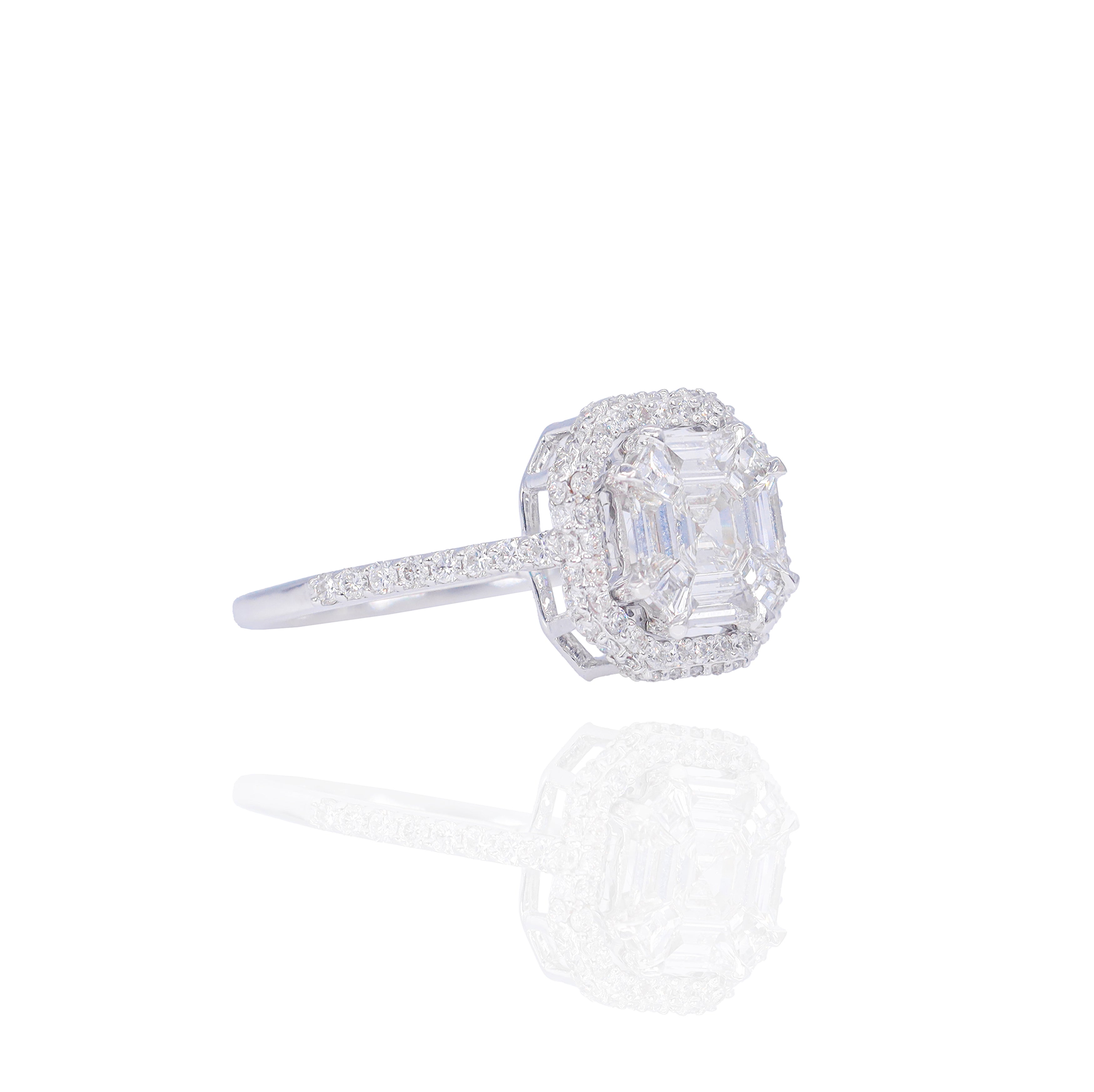Special Cut Asher Diamond Engagement Ring with Halo