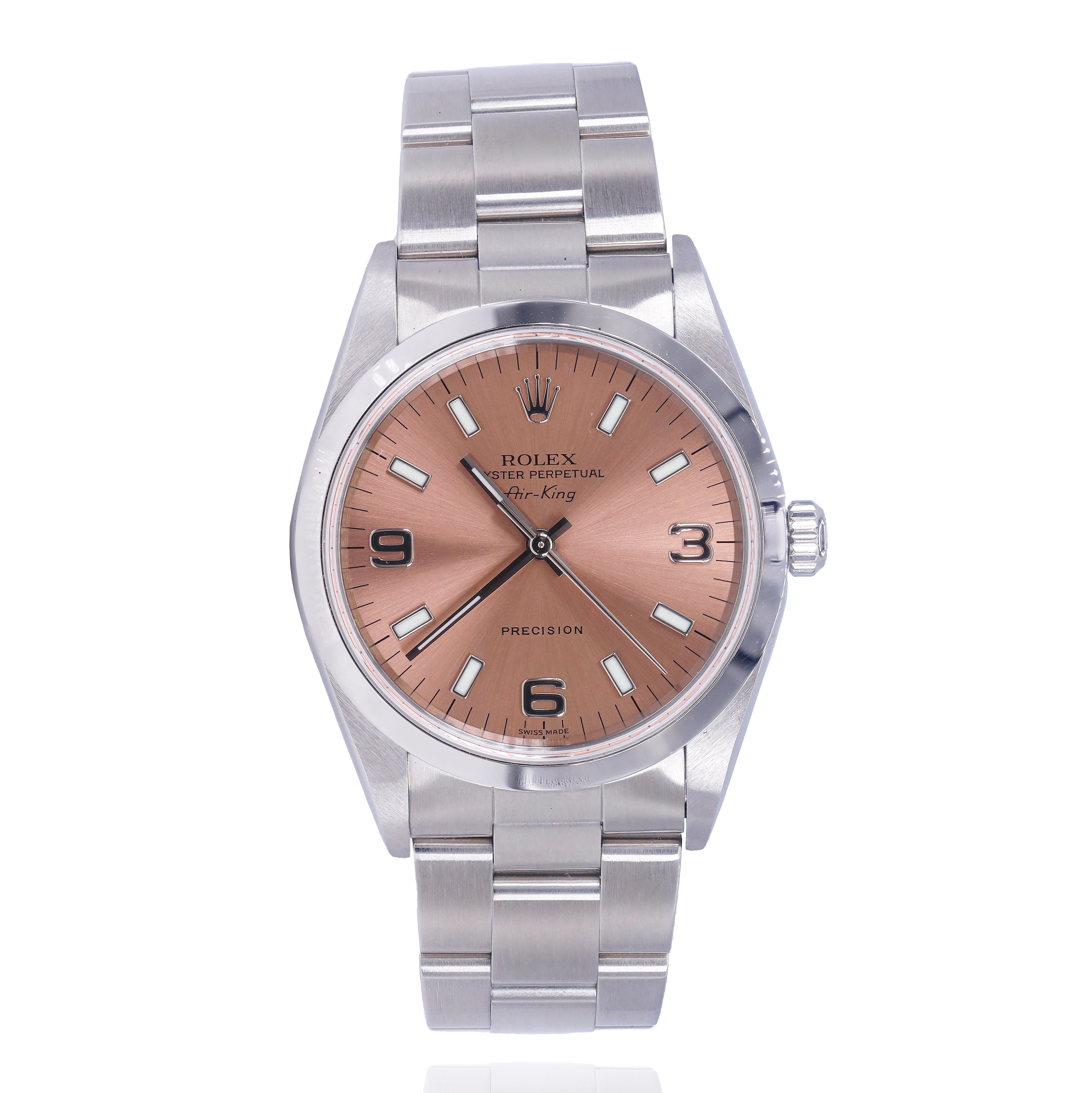Rolex 14000 Air King 34.5mm Salmon Dial