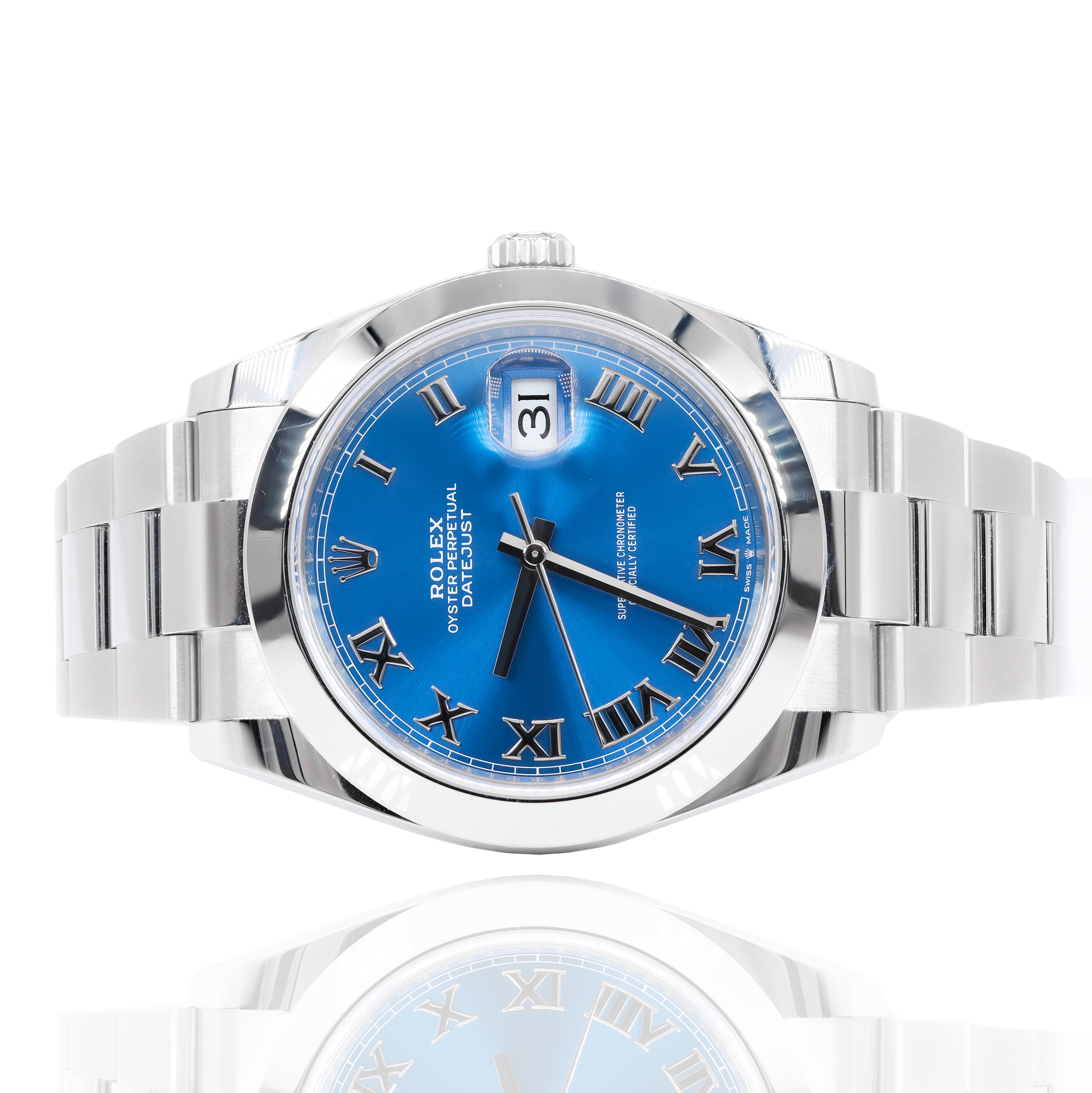 Rolex 126300 DateJust Azzuro Blue Roman Dial 41mm
