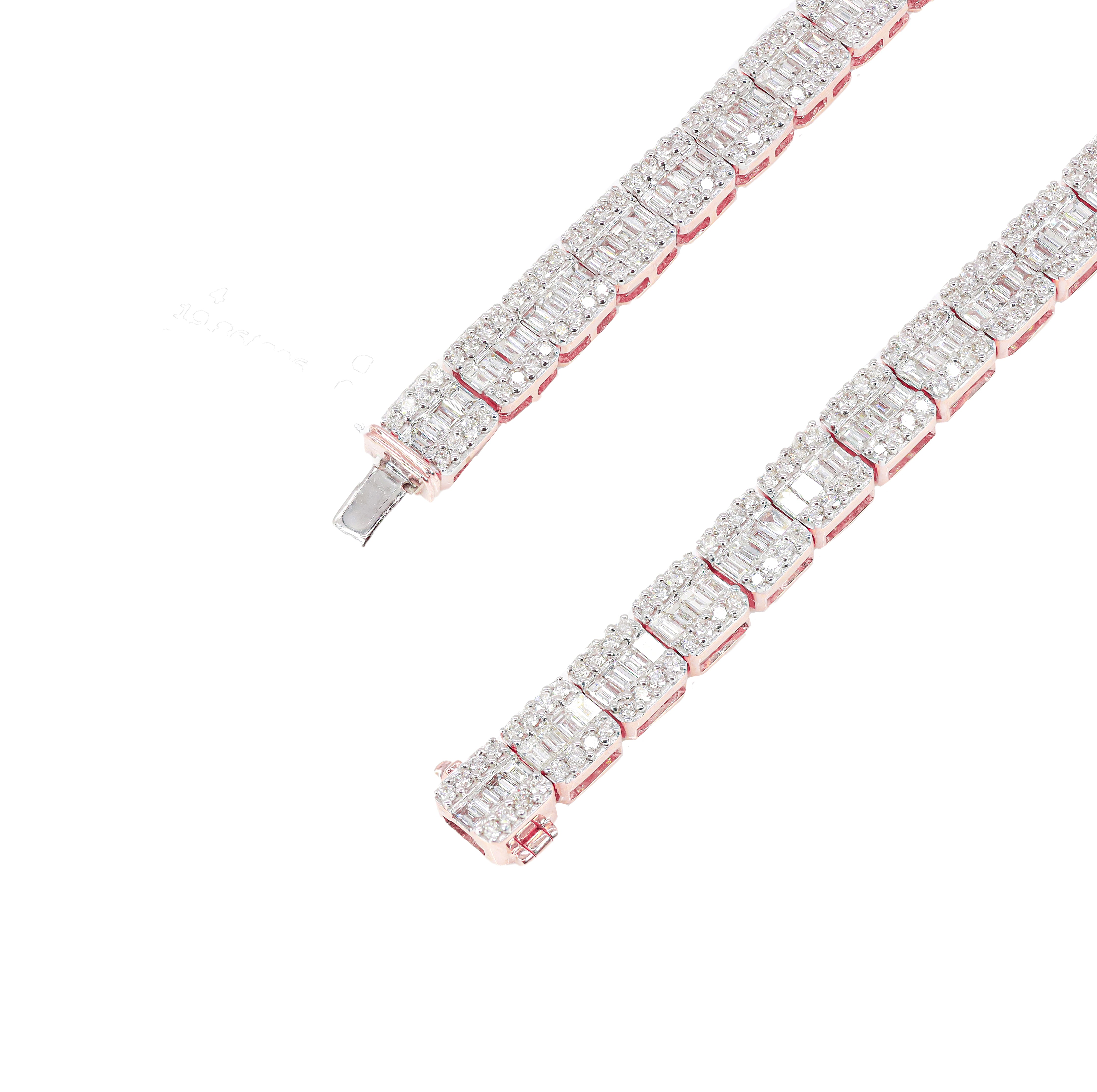 Square Center Baguette Diamond Chain