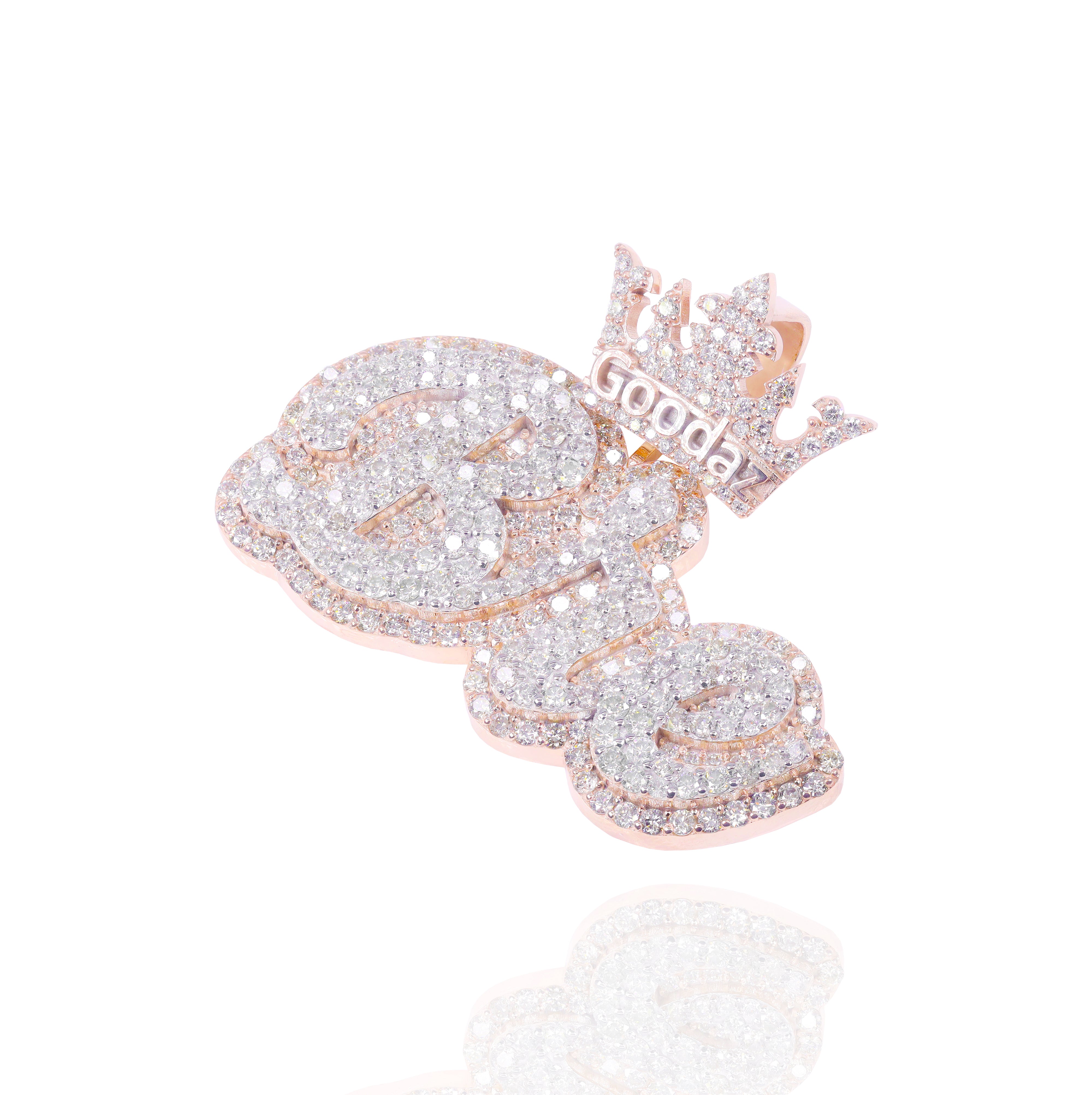 Custom Design Deposit - Double Layer Two-Tone Diamond Name Pendant