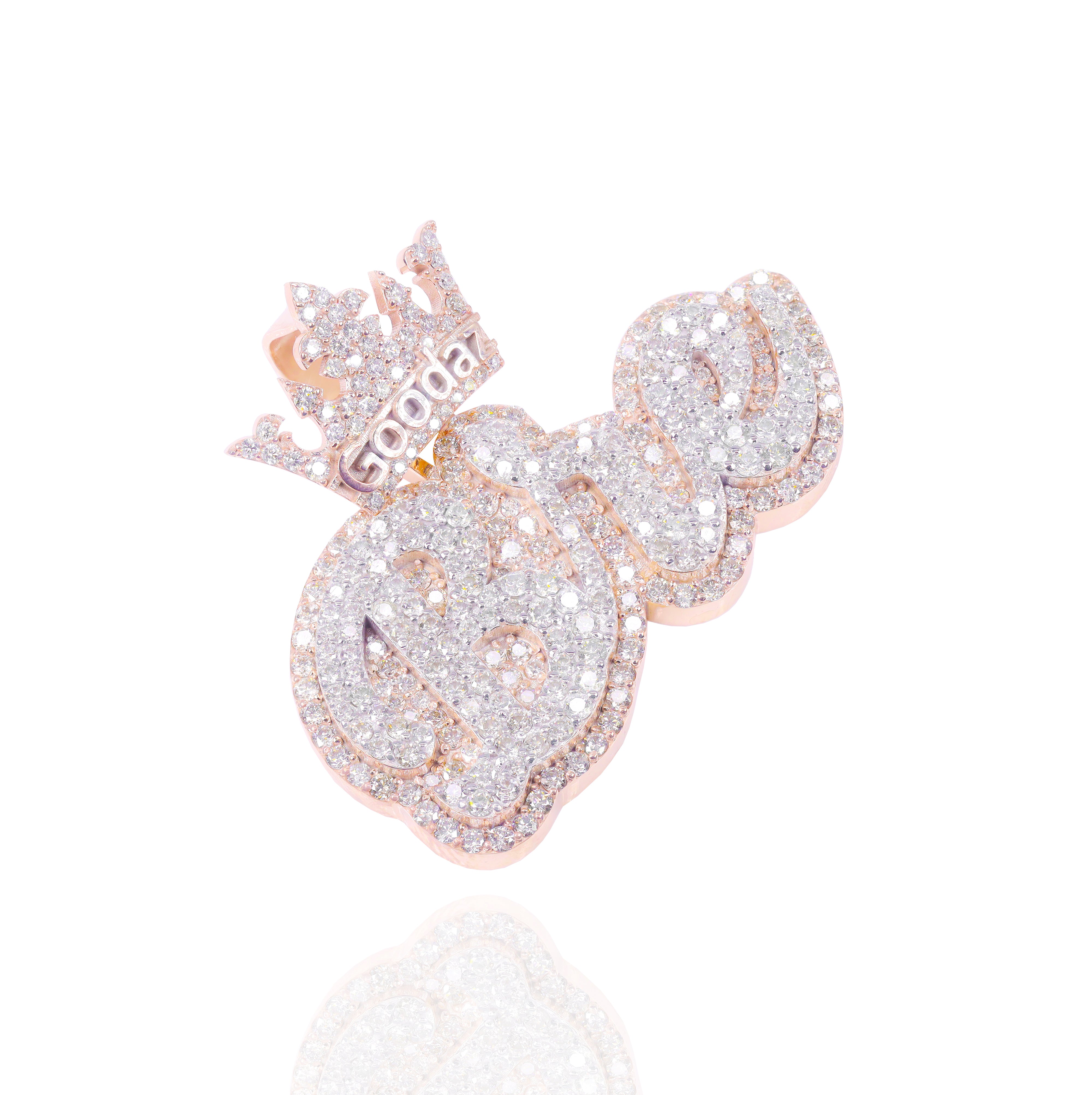 Custom Design Deposit - Double Layer Two-Tone Diamond Name Pendant