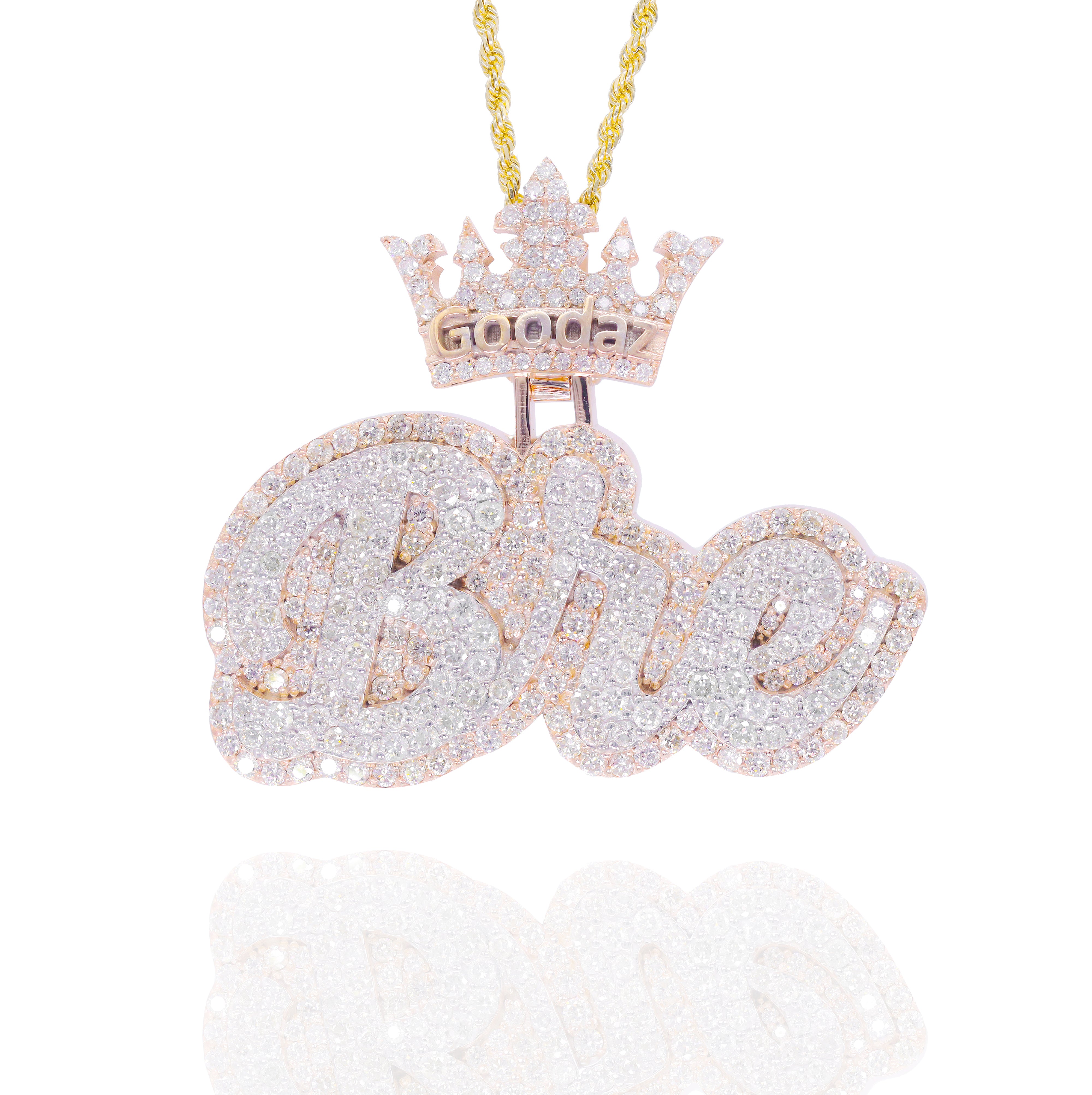 Custom Design Deposit - Double Layer Two-Tone Diamond Name Pendant