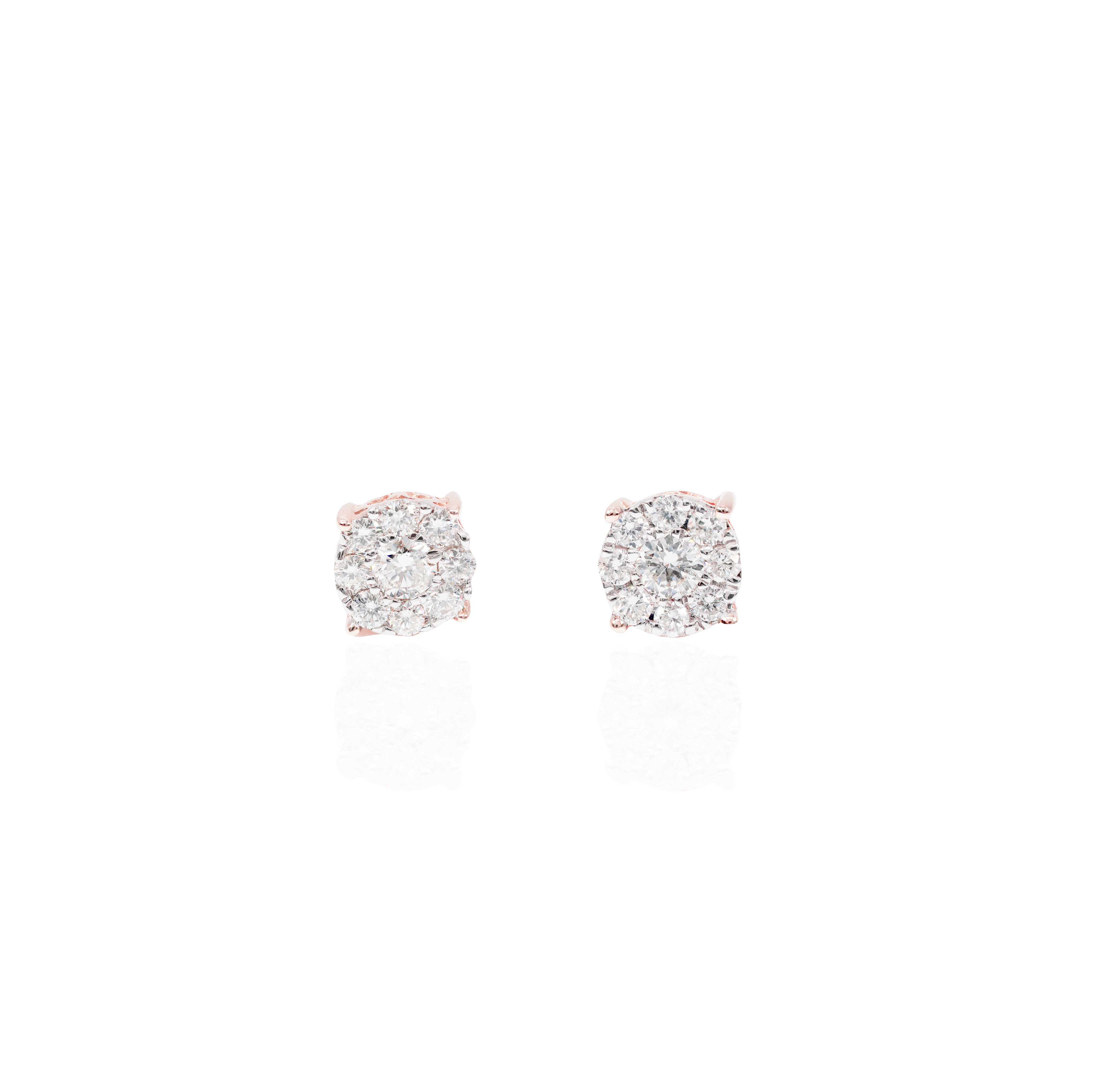 Multiple Sizes Diamond Cluster Earrings
