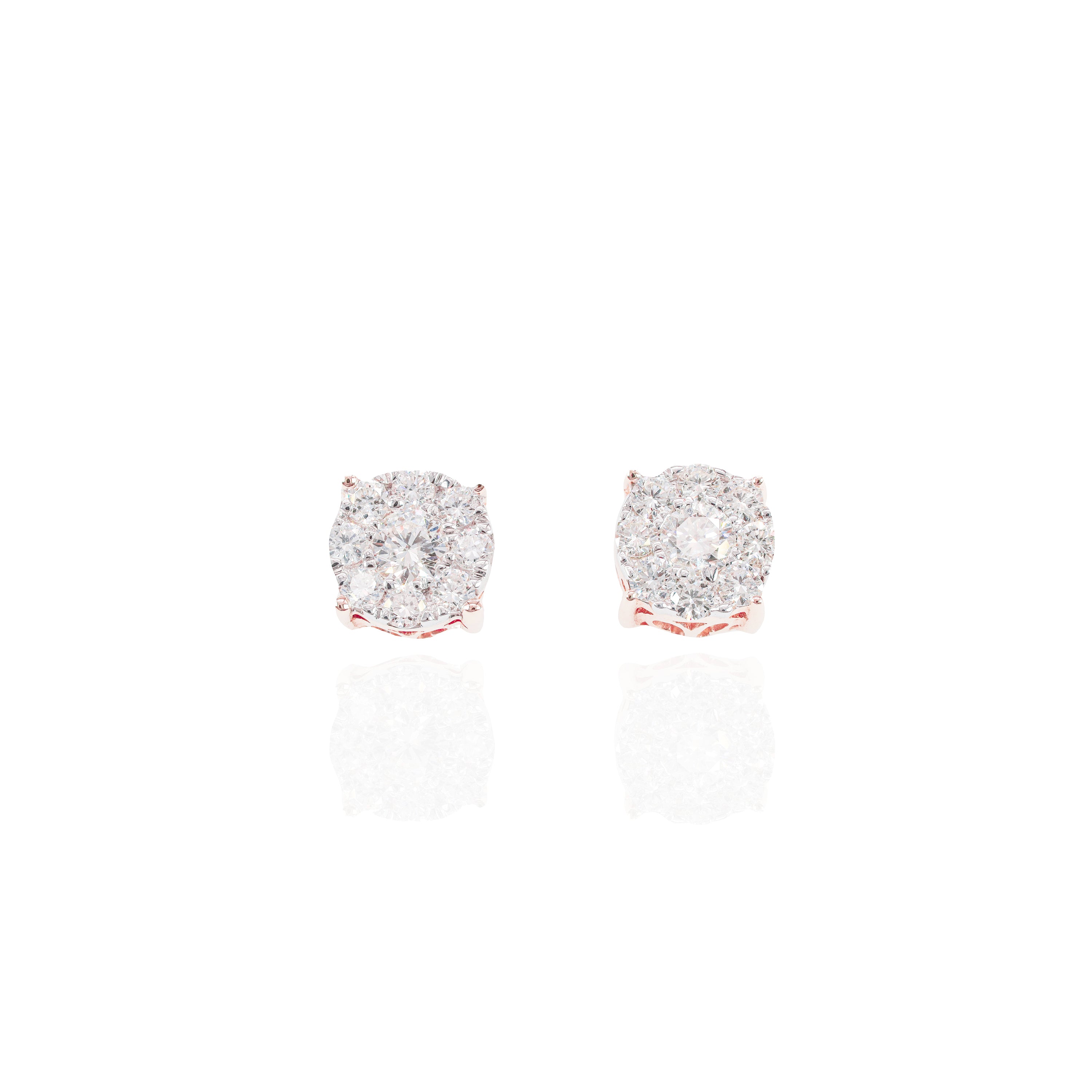 Multiple Sizes Diamond Cluster Earrings