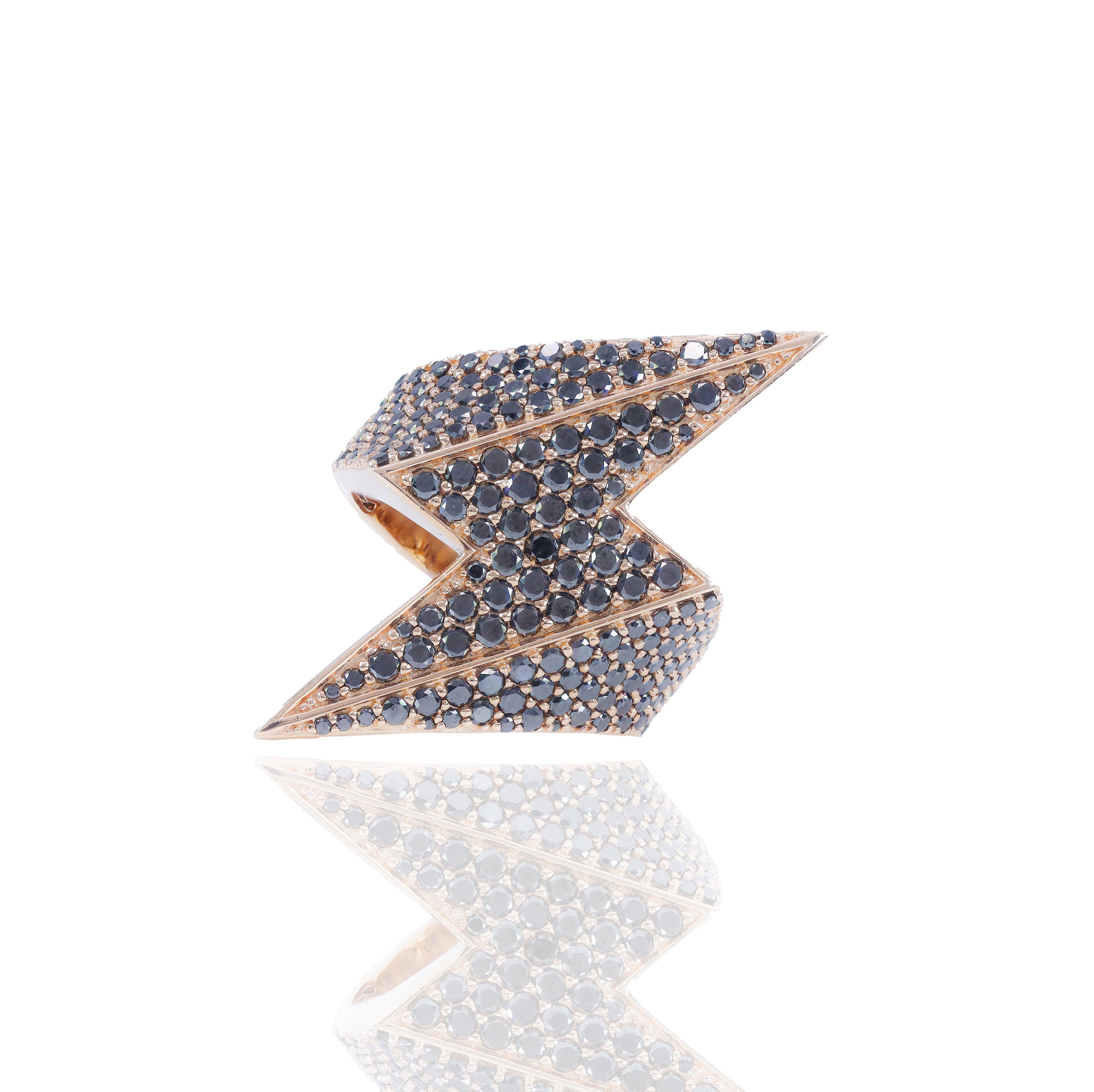 Black Diamond Lightning Bolt Ring