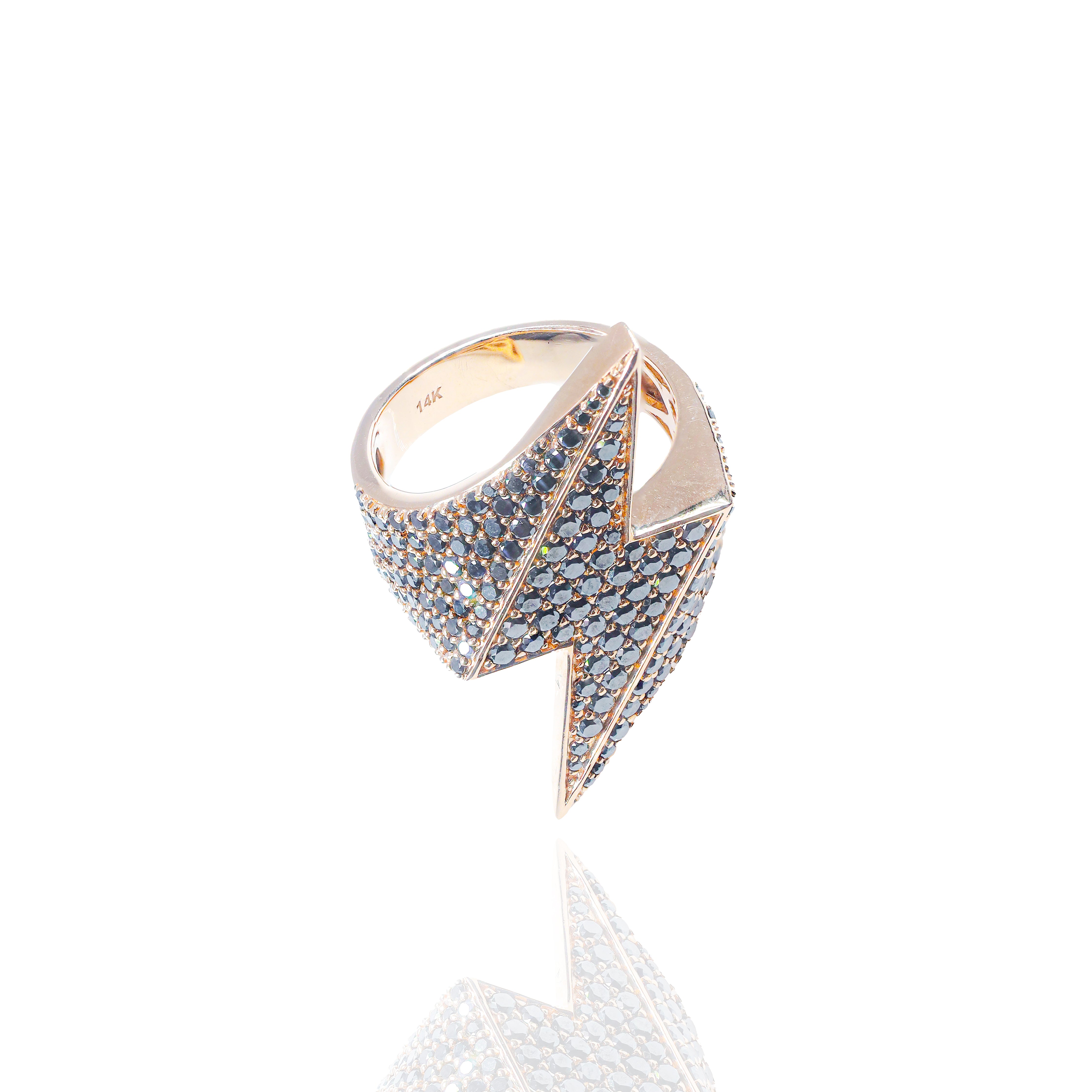 Black Diamond Lightning Bolt Ring