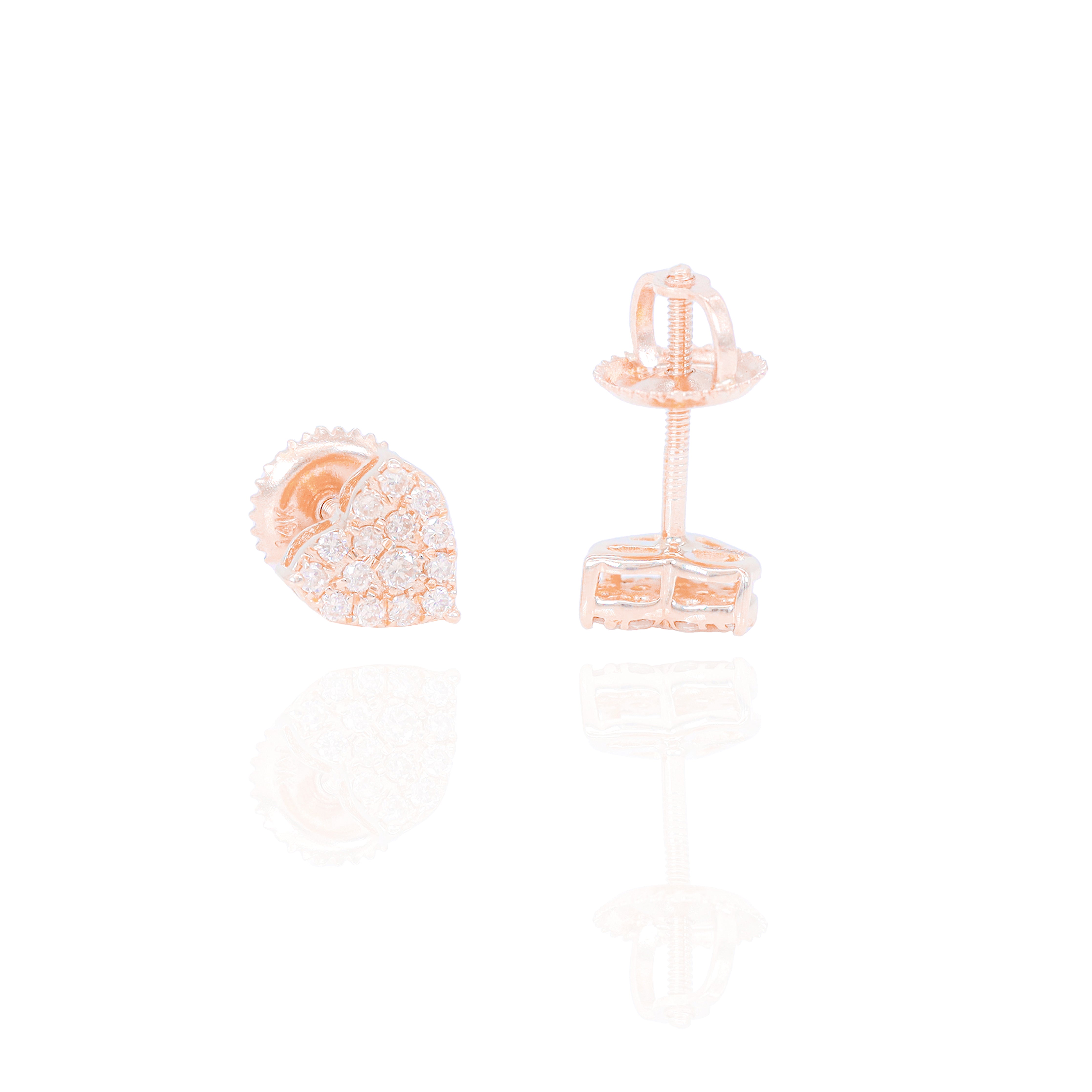 Cluster Heart Shaped Diamond Earrings