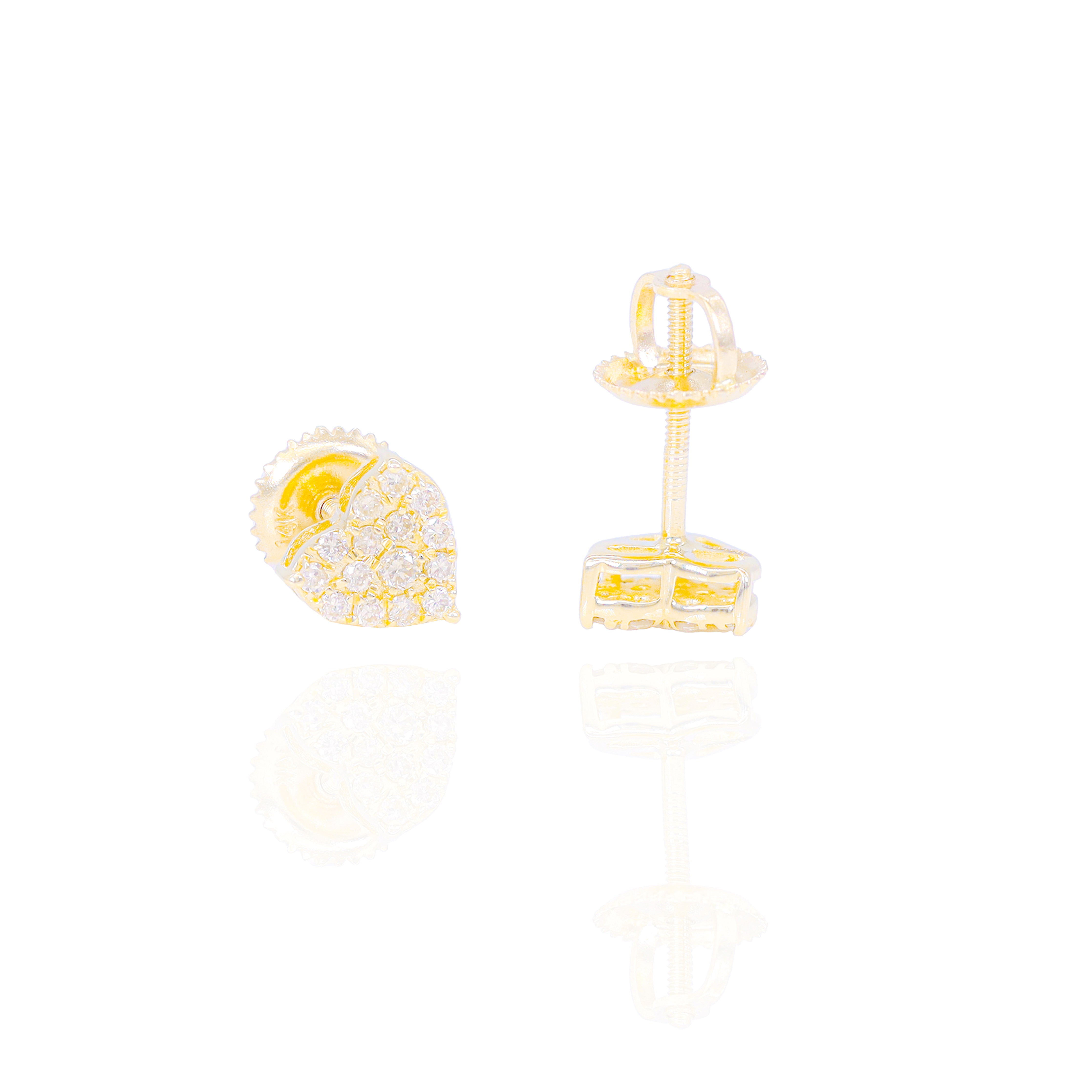 Cluster Heart Shaped Diamond Earrings